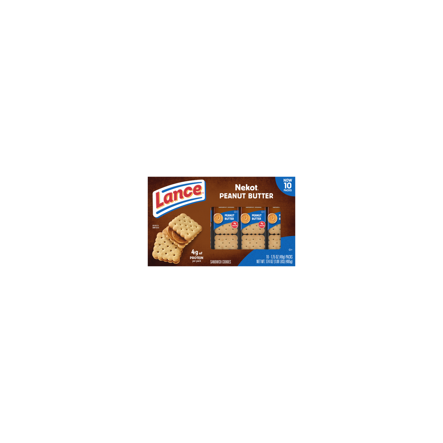 Lance Nekot Peanut Butter Sandwich Cookies - 17.4 Ounce Image 1 of 2