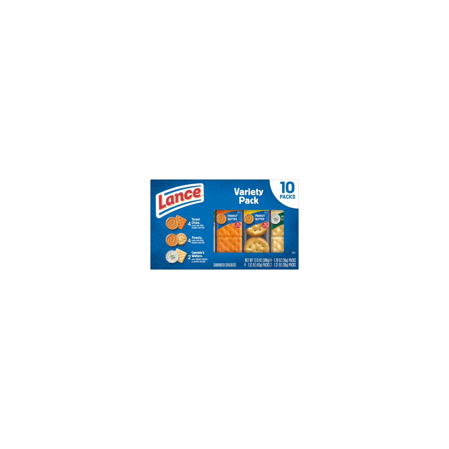 Lance Variety Sandwich Crackers Snack Packs - 1.39 Ounce - 10 Count Image 1 of 4