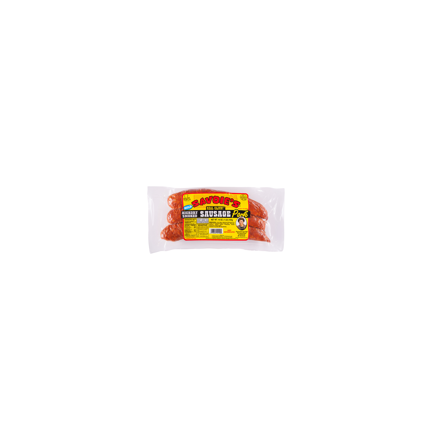 SAVOIE's Real Cajun Smoked Pork Mild Sausage - 16 Ounce
