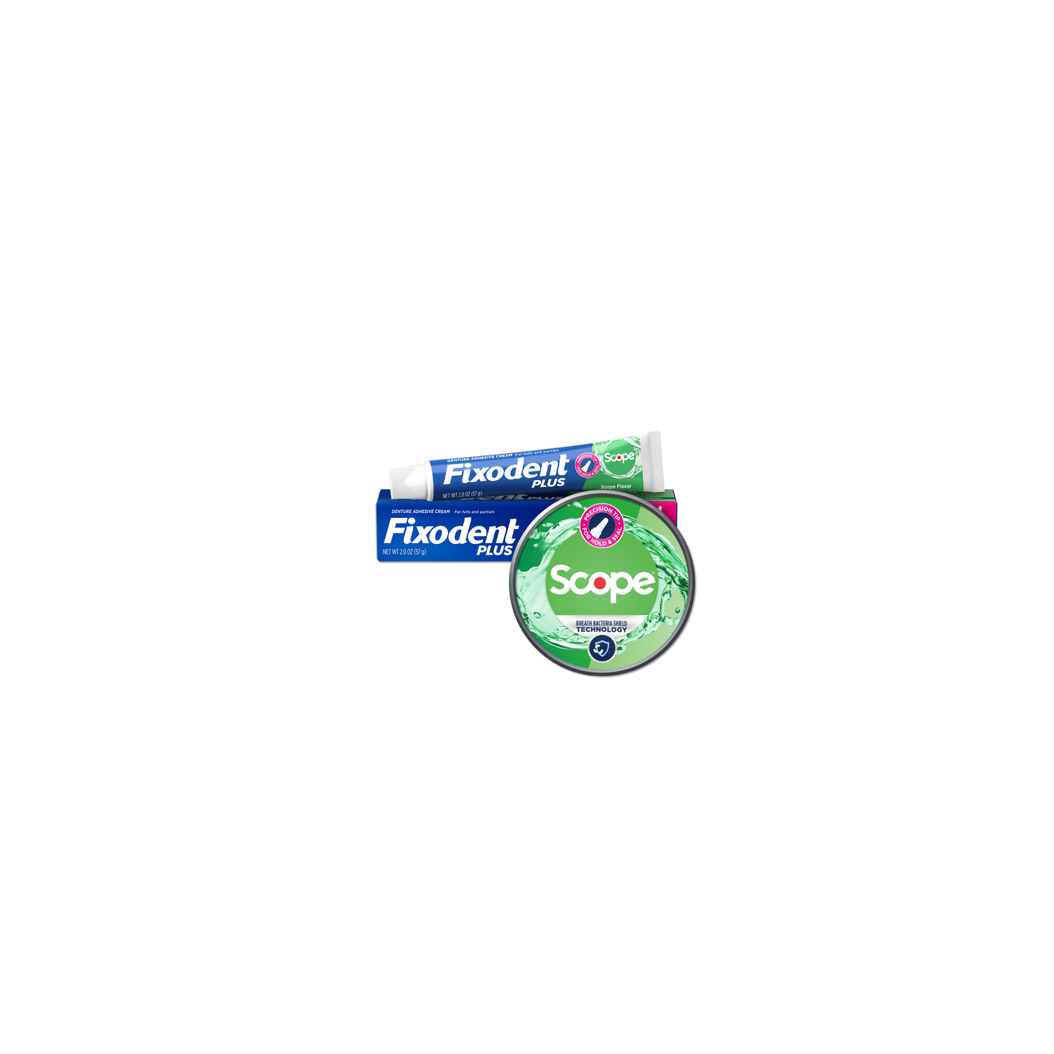 Fixodent Plus Scope Flavor Denture Adhesive Cream - 2 Ounce Image 1 of 3
