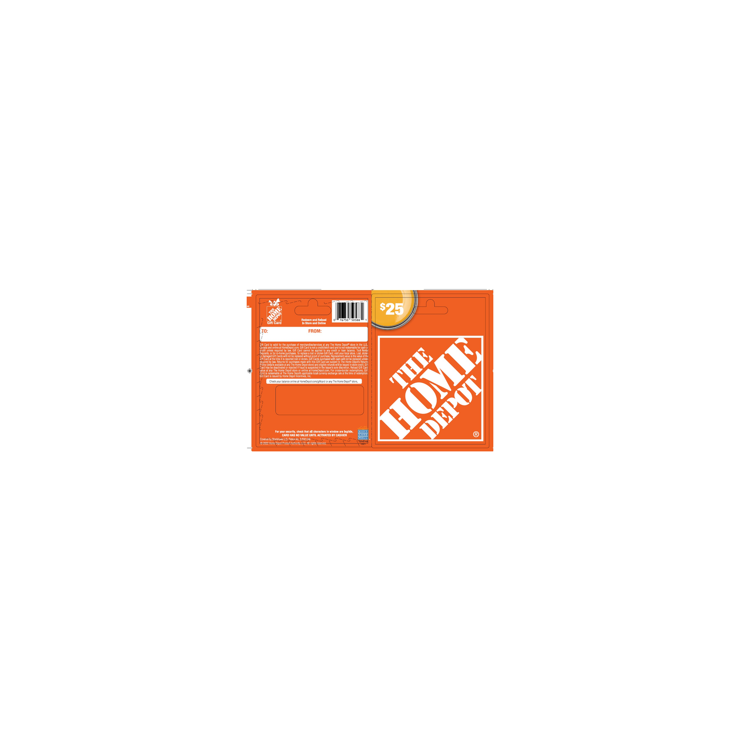 Home Depot $25 - 1 Each