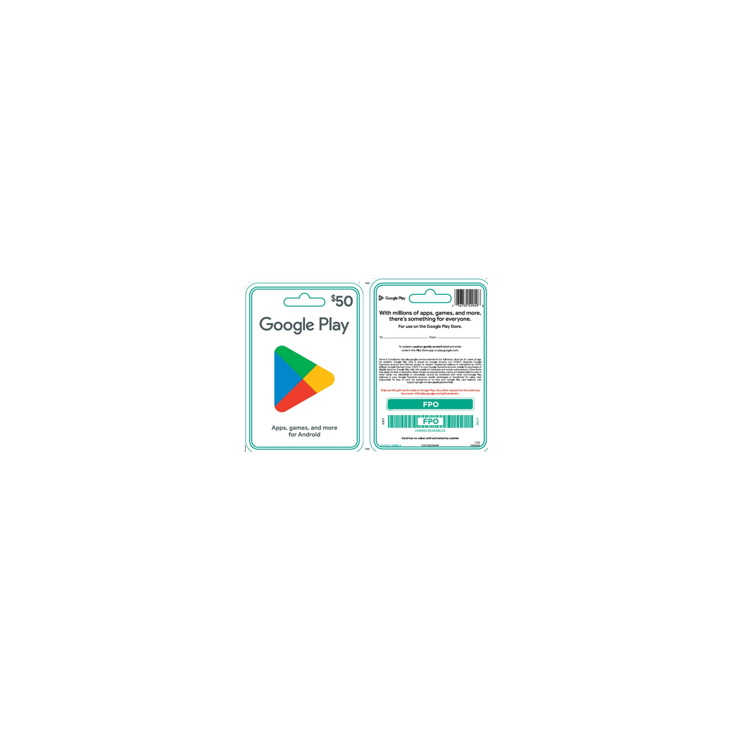 Google Us $50 Play - 1 Each