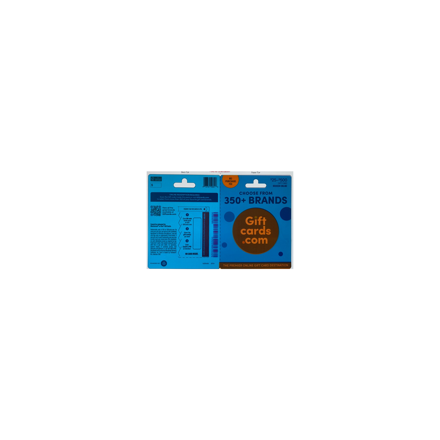 GIFTCARDS.COM $25-500 - 1 Each
