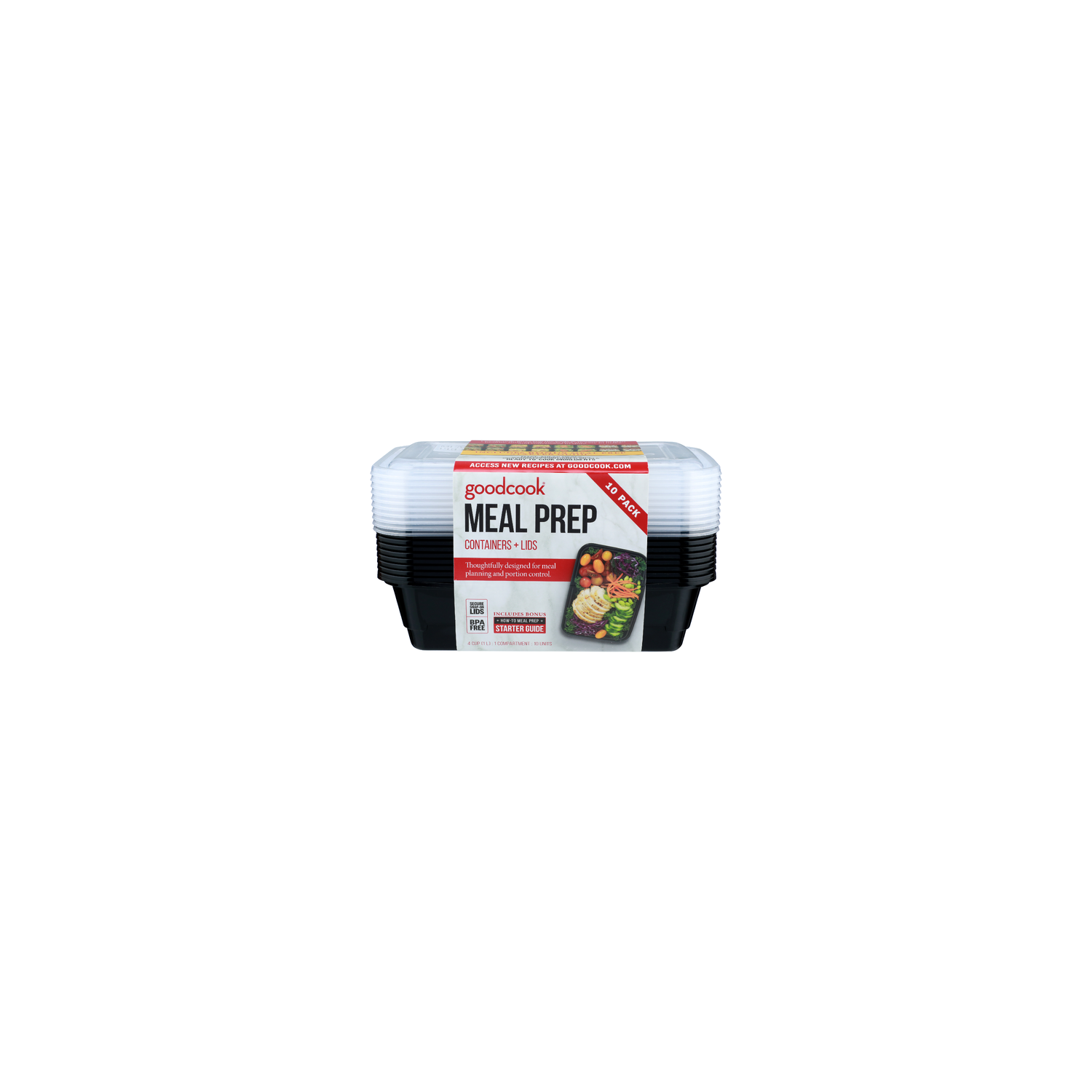 Goodcook Meal Prep Containers + Lids - 10 Count Image 1 of 2