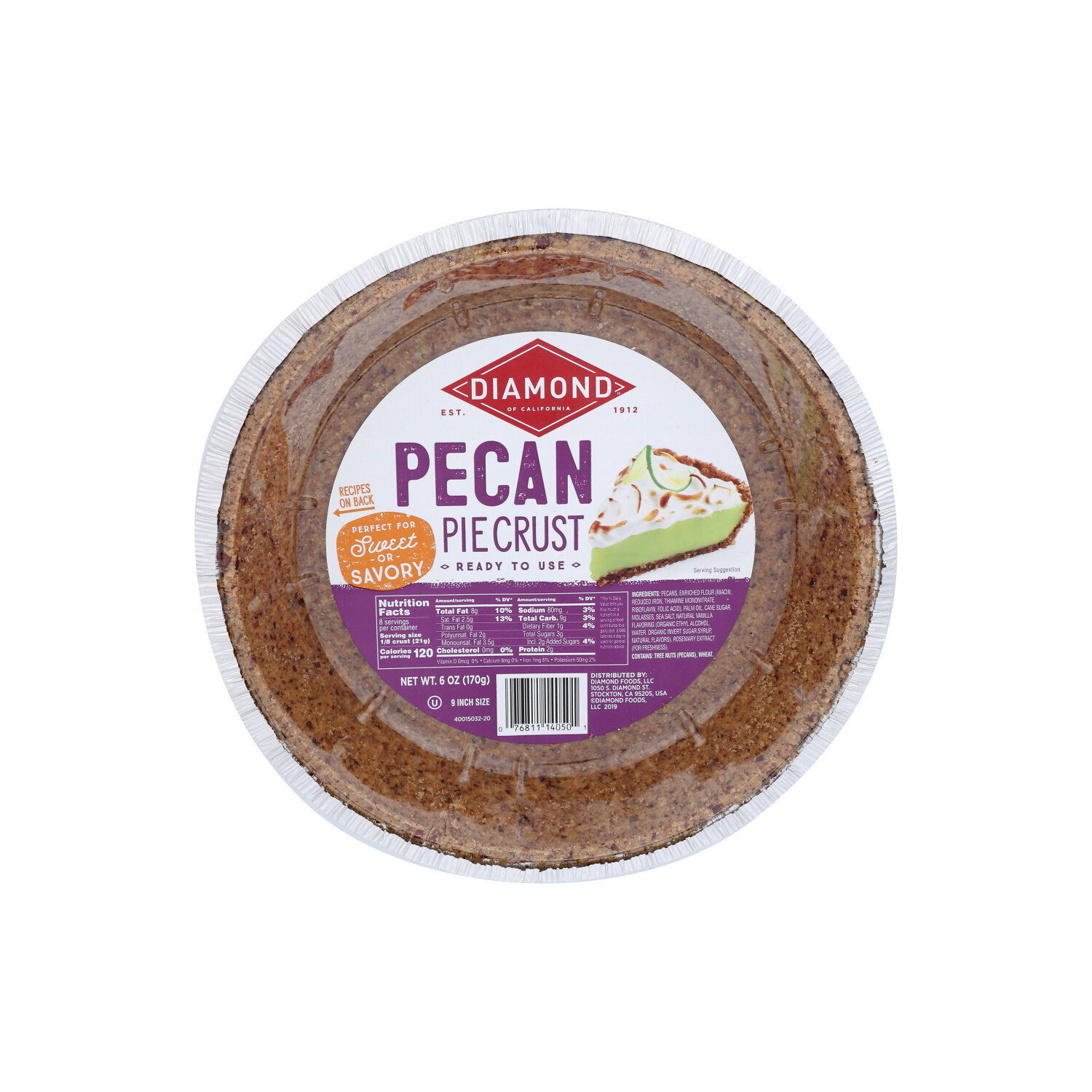 Diamond Of California Pecan Pie Crust - 6 Ounce Image 1 of 2
