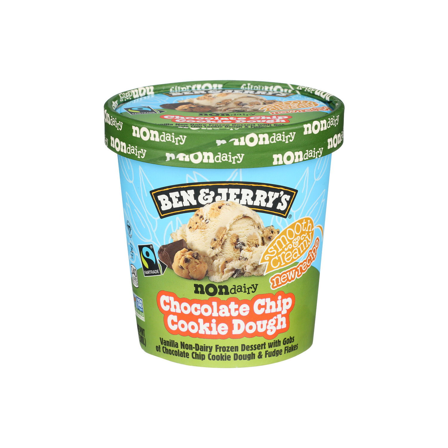 BEN & JERRY's Vanilla Chocolate Chip Cookie Dough Non-Dairy Ice Cream Frozen Dessert With Gobs Of Dough & Fudge Flakes - 1 Pint Image 1 of 4