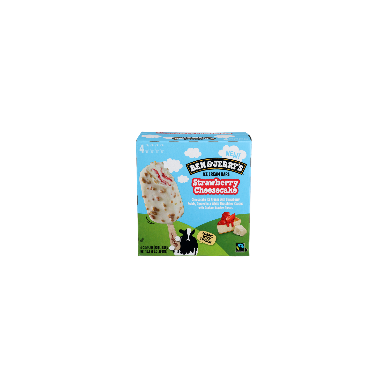 BEN & JERRY'S Strawberry Cheesecake Ice Cream Bars - 2.525 Fluid Ounce - 4 Count Image 1 of 4