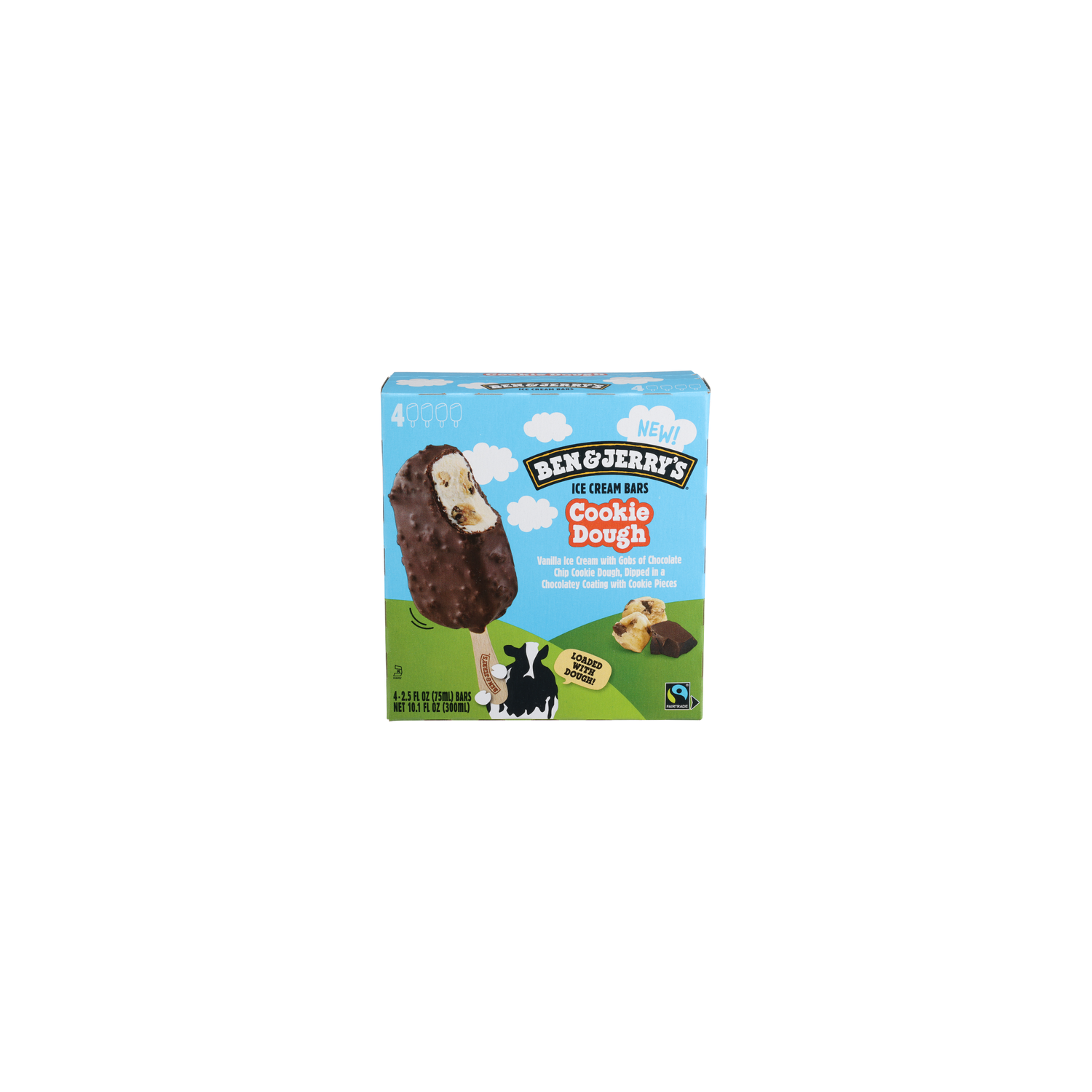 BEN & JERRY'S Cookie Dough Ice Cream Bars - 2.525 Fluid Ounce - 4 Count Image 1 of 4