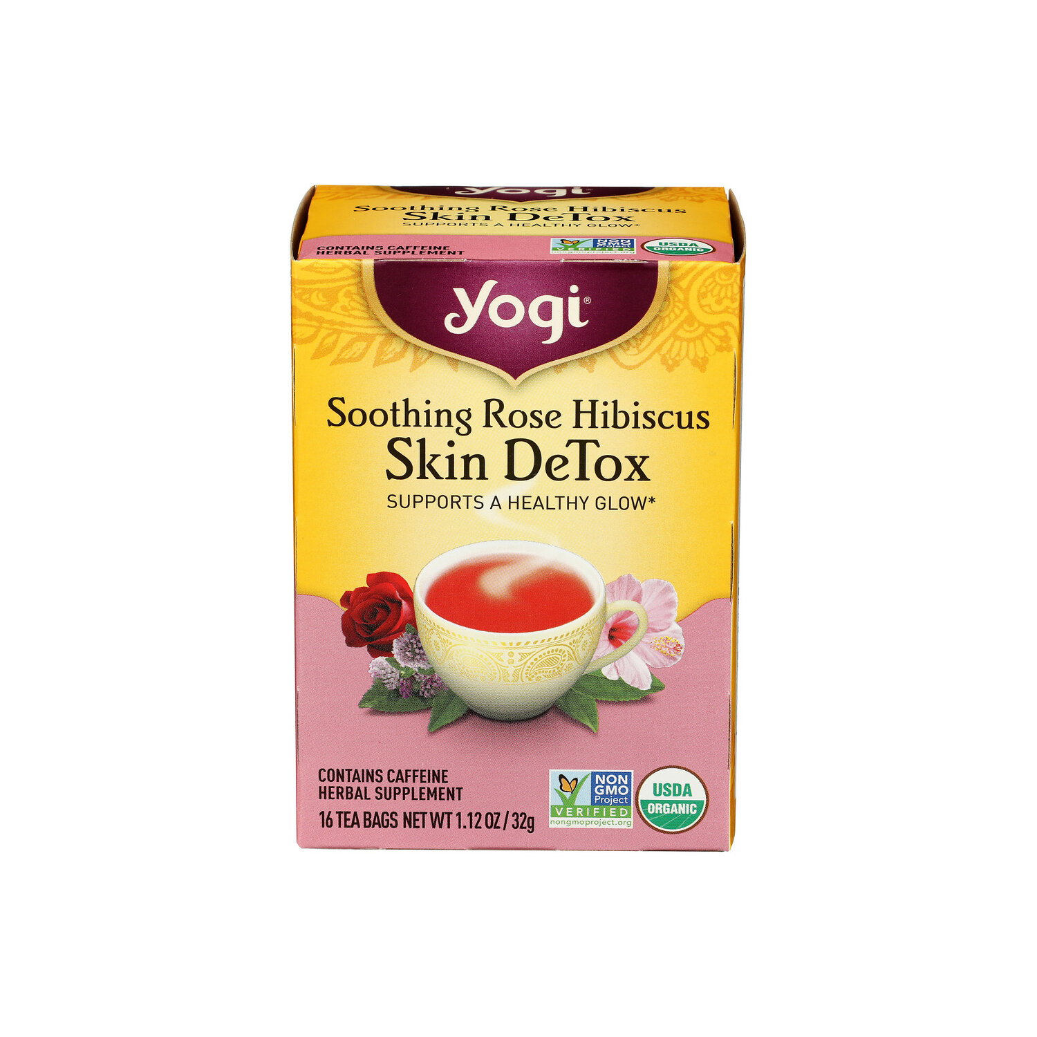 Yogi Soothing Rose Hibiscus Skin Detox Tea Bags - 0.07 Ounce - 16 Count Image 1 of 2