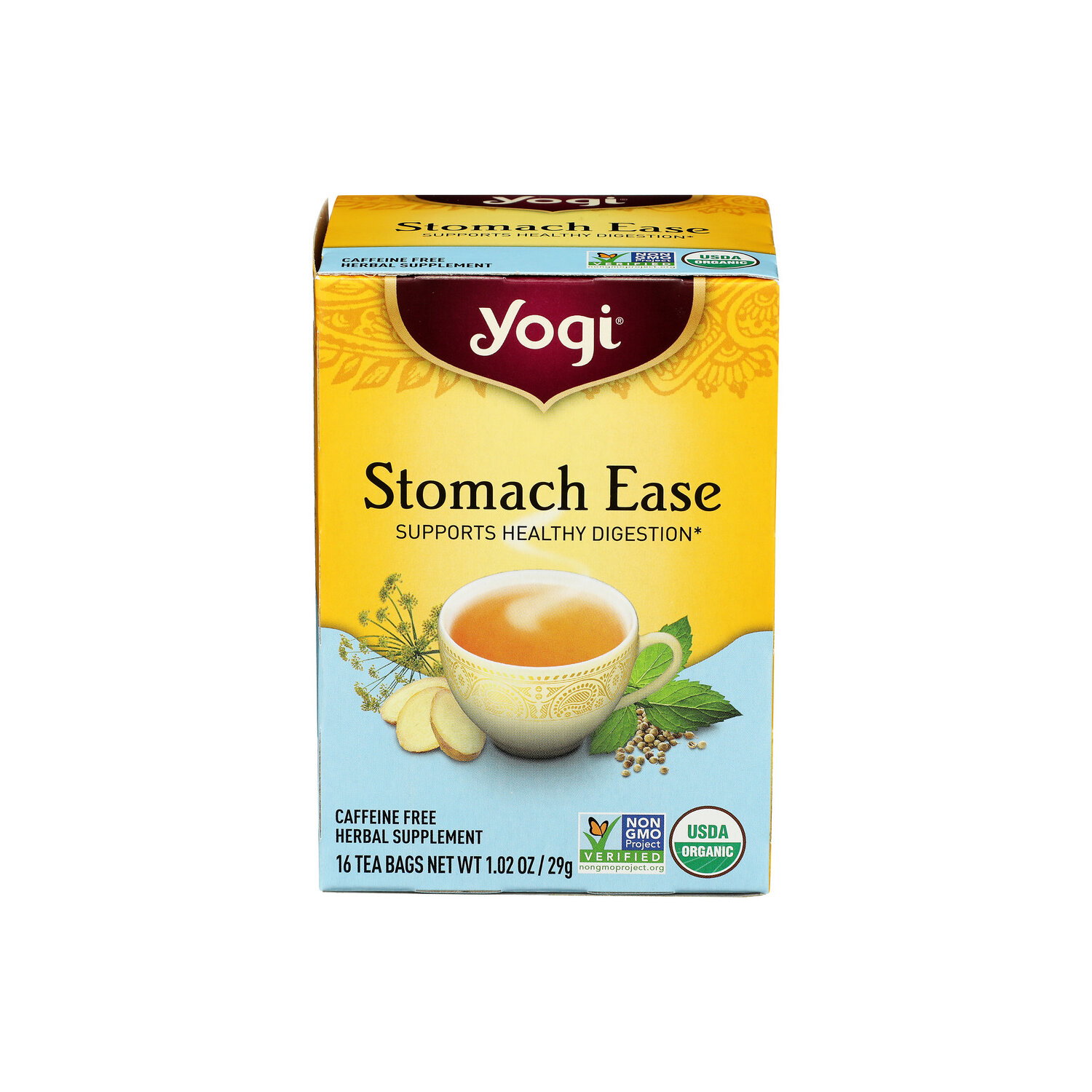 Yogi Spicy Mint Tea Bags Stomach Ease - 0.064 Ounce - 16 Count Image 1 of 2