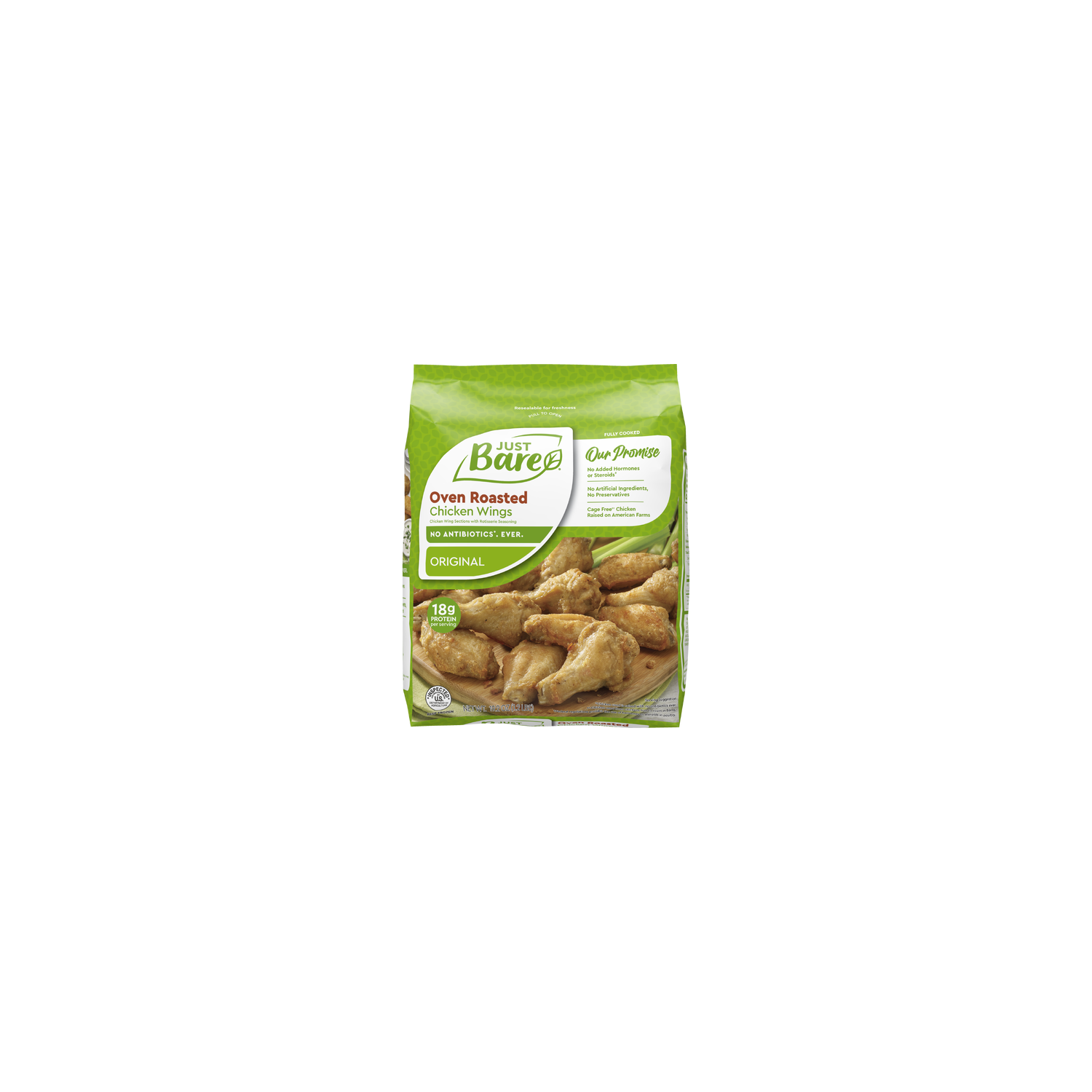 Just Bare Original Oven Roasted Chicken Wings - 19.2 Ounce