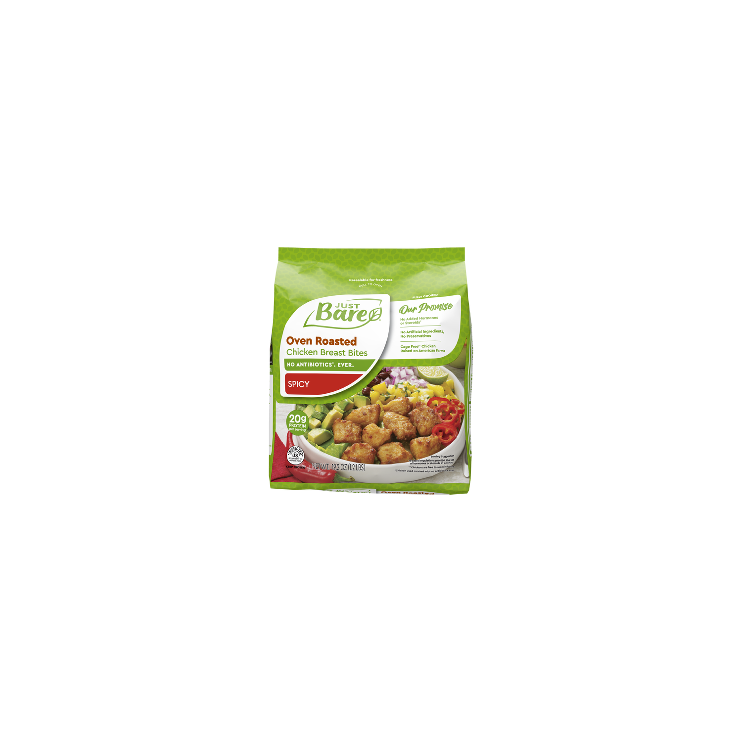 Just Bare Spicy Oven Roasted Chicken Breast Bite - 19.2 Ounce