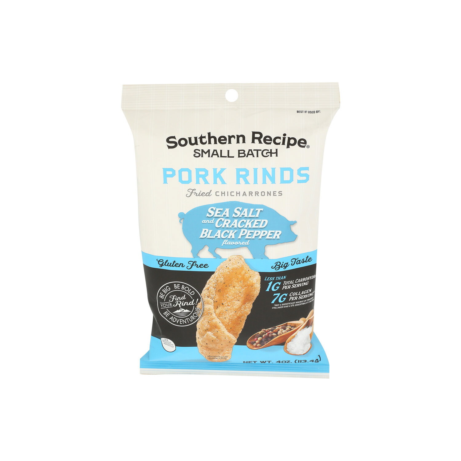 Southern Recipe Small Batch Sea Salt & Cracked Black Pepper Fried Pork Rinds - 4 Ounce Image 1 of 4
