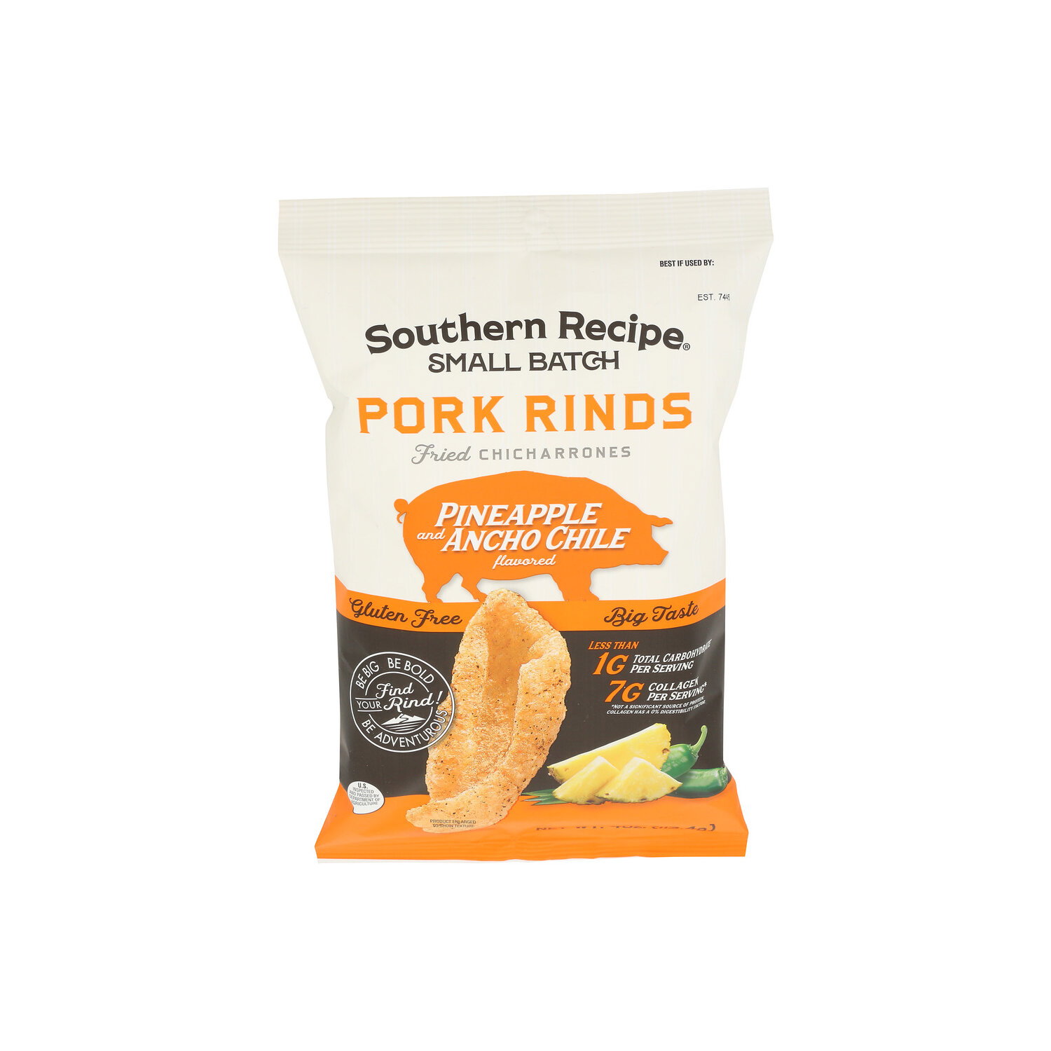 Southern Recipe Small Batch Pineapple Ancho Chile Fried Pork Rinds - 4 Ounce Image 1 of 4