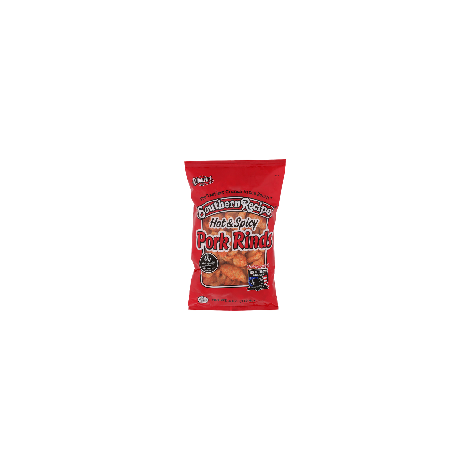RUDOLPH's Southern Recipe Hot & Spicy Pork Rinds - 4 Ounce Image 1 of 4
