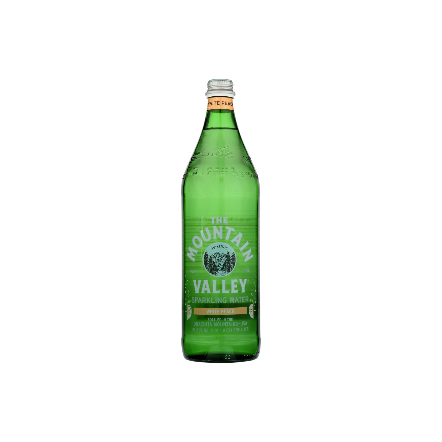 The Mountain Valley White Peach Sparkling Water - 33.8 Fluid Ounce Image 1 of 2