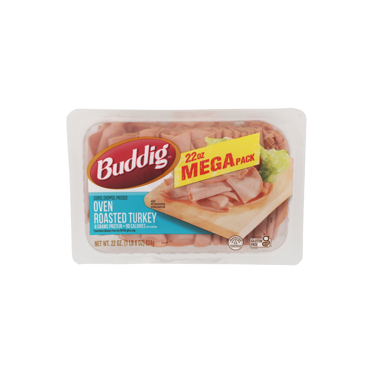Carl Buddig Cured, Chopped, Pressed Mega Pack Oven Roasted Turkey - 22 Ounce Image 1 of 4