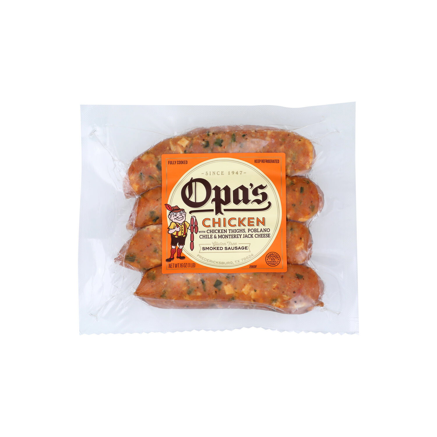 Opa's Smoked Sausage, Chicken - 16 Ounce Image 1 of 4