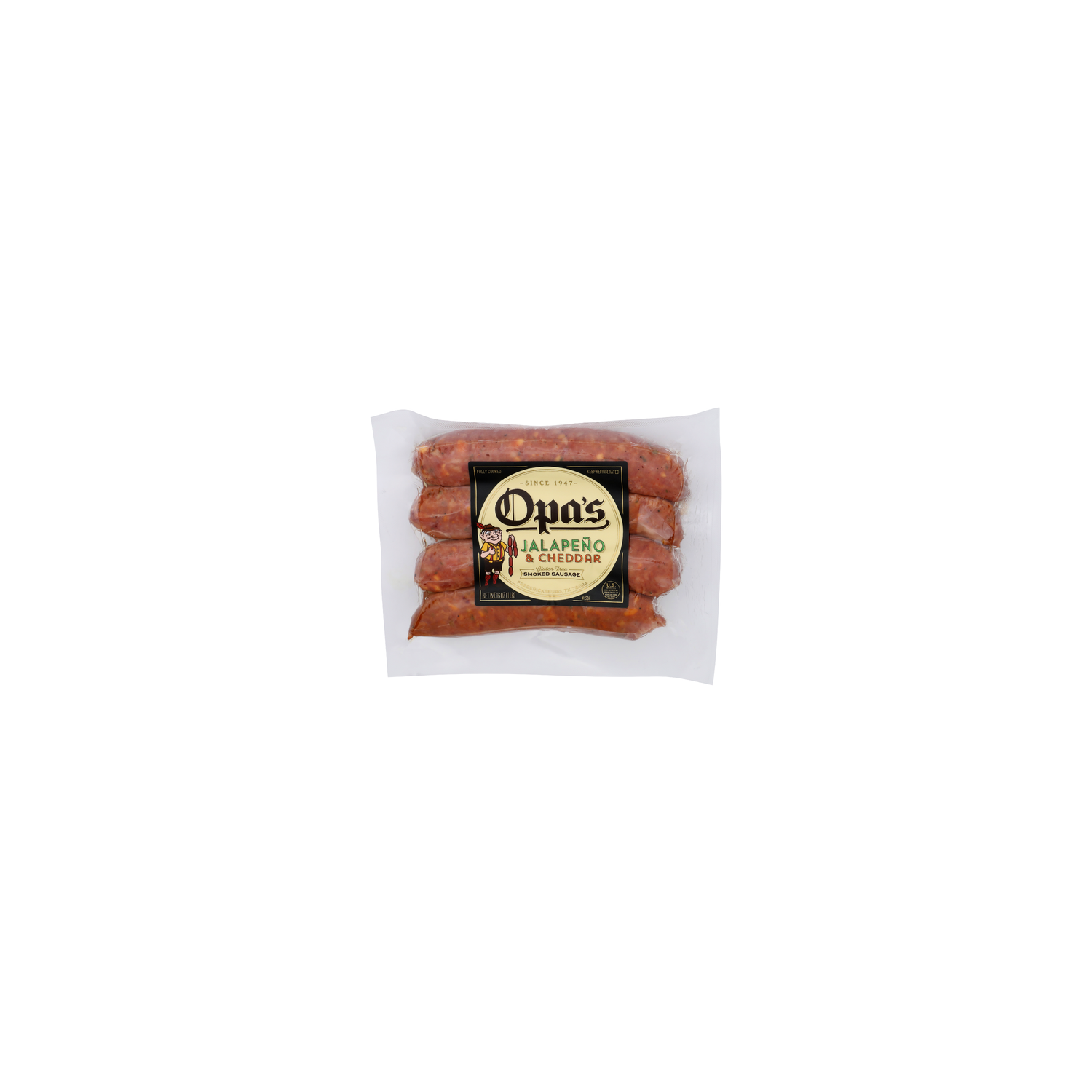 OPA's Jalapeno & Cheddar Smoked Sausage - 16 Ounce Image 1 of 4