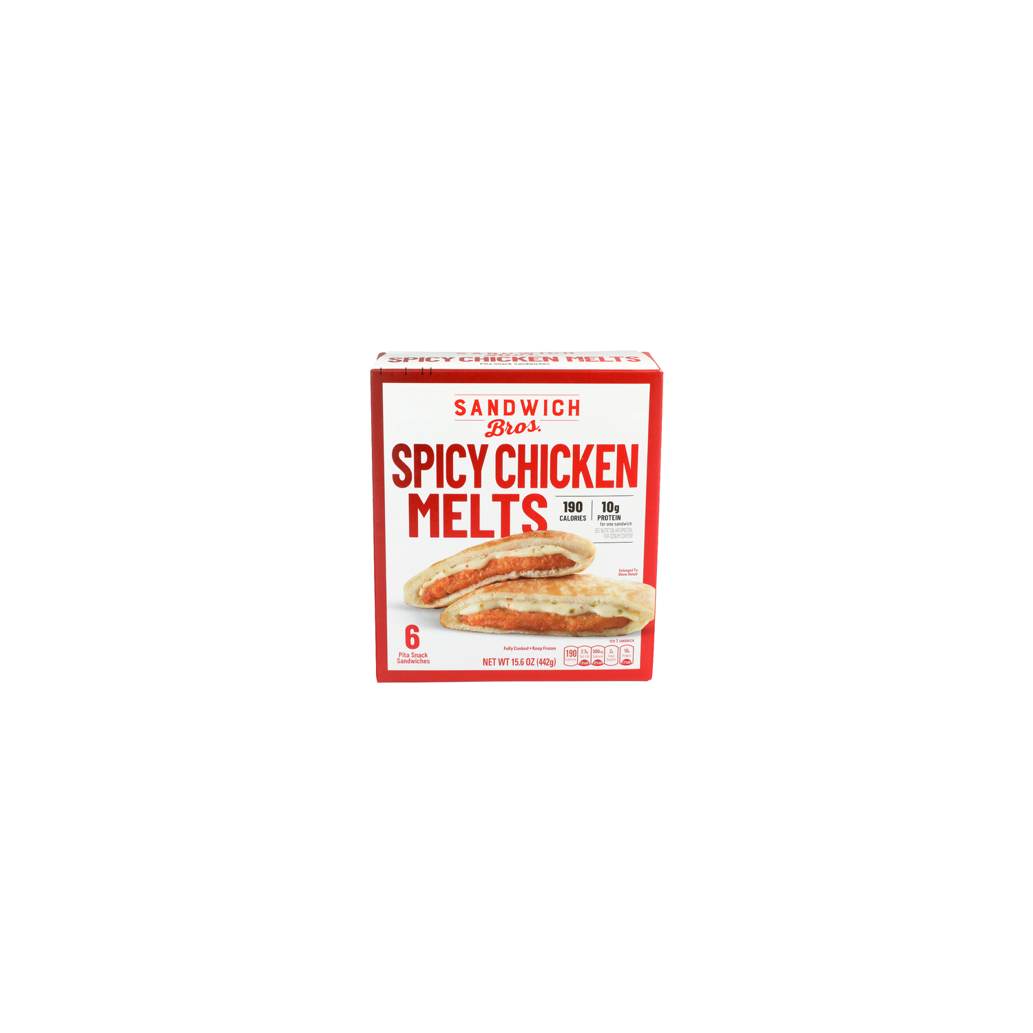 Sandwich Bros. Spicy Chicken Melts Pita Snack Sandwiches - 15.6