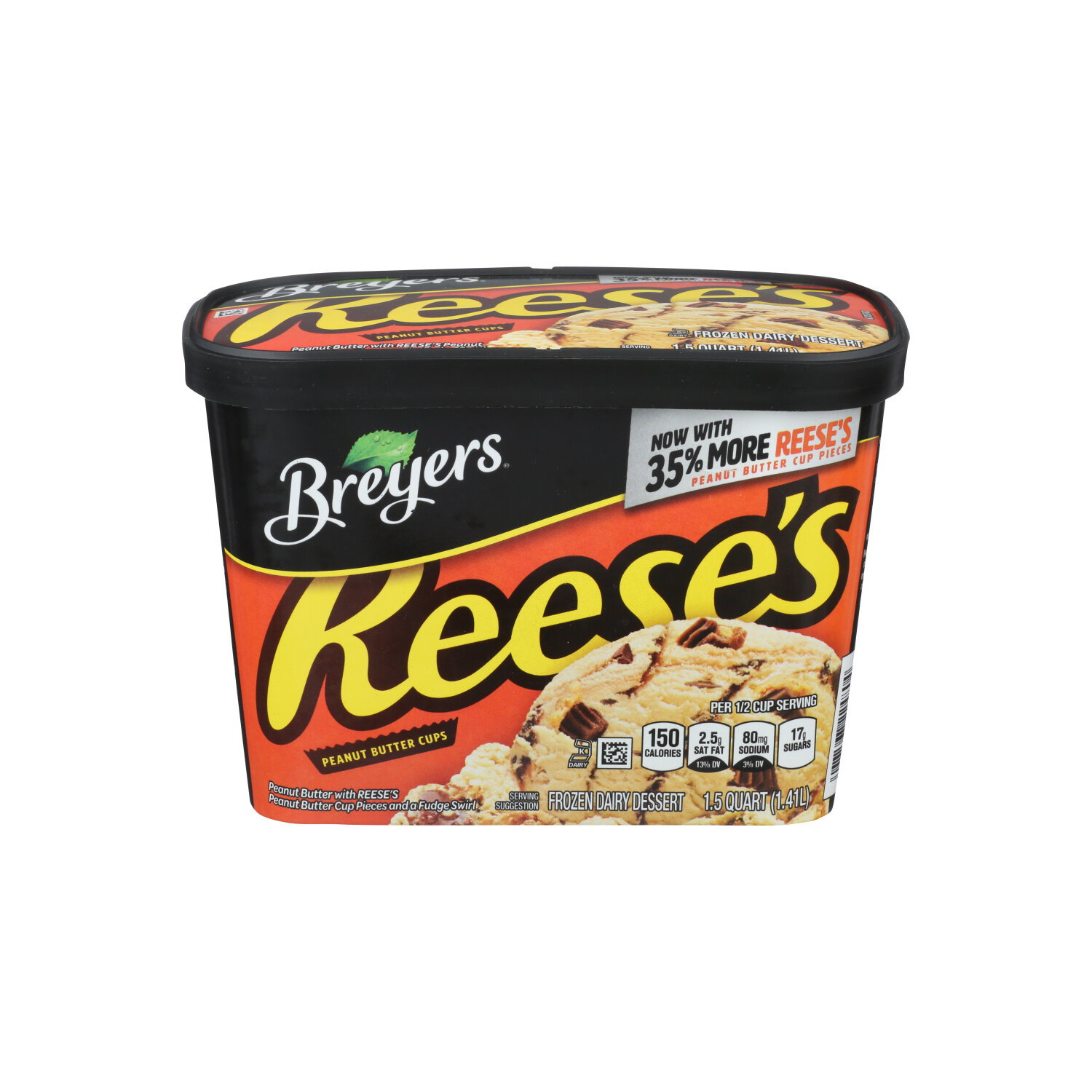 Breyers Peanut Butter Cups Reese's Frozen Dairy Dessert Reeses - 1.5 Quart Image 1 of 4