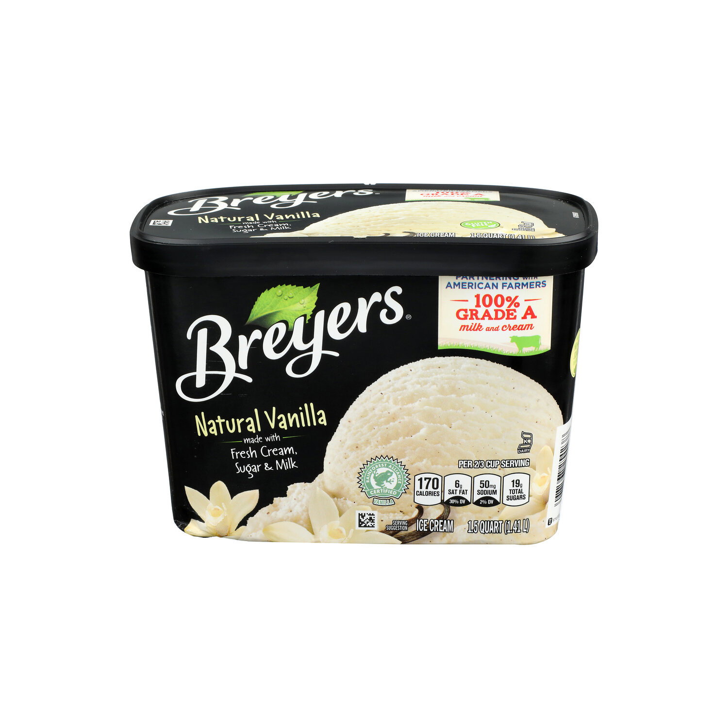 Breyers Natural Vanilla Ice Cream - 1.5 Quart Image 1 of 4