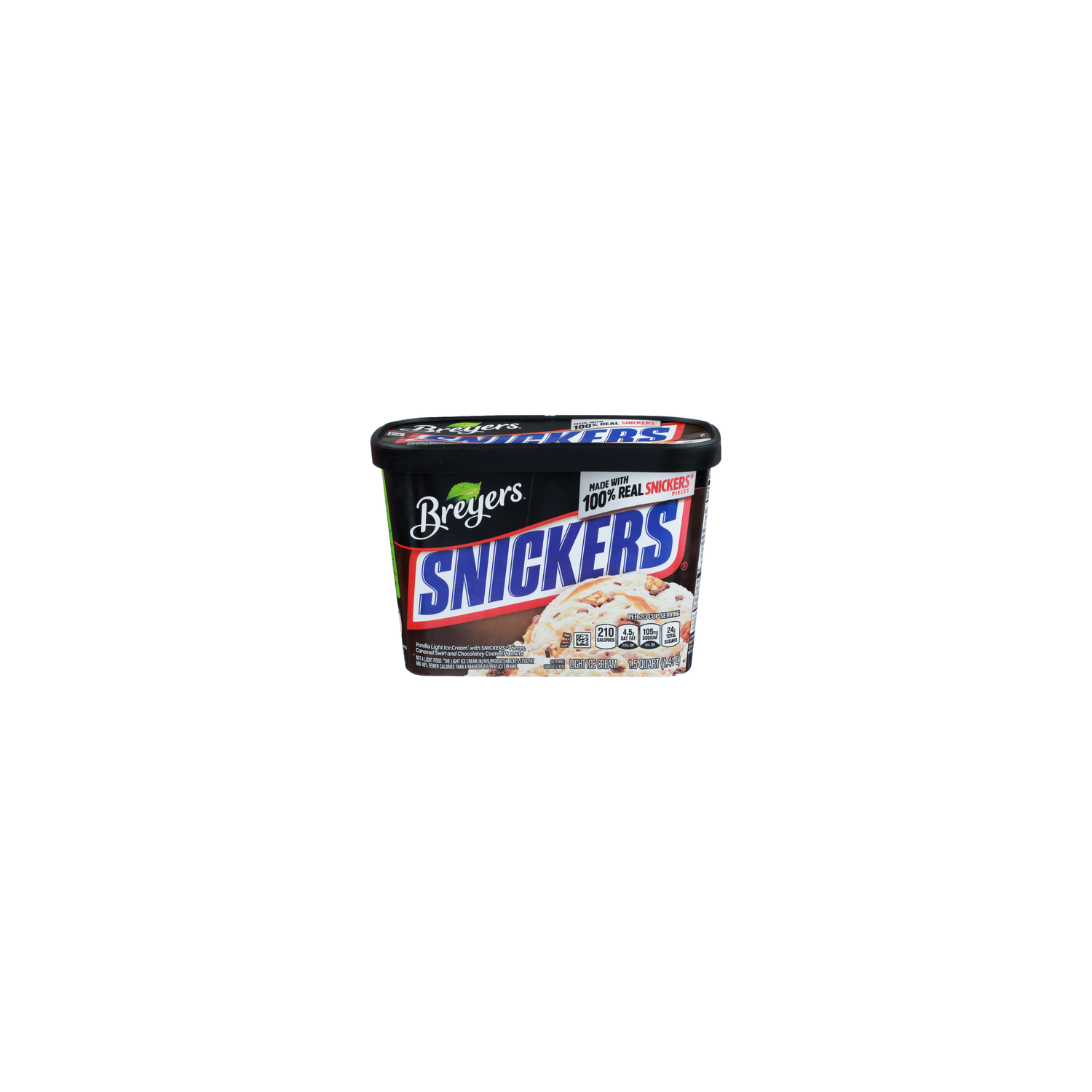 Breyers Vanilla Light Ice Cream Snickers - 1.5 Quart Image 1 of 4