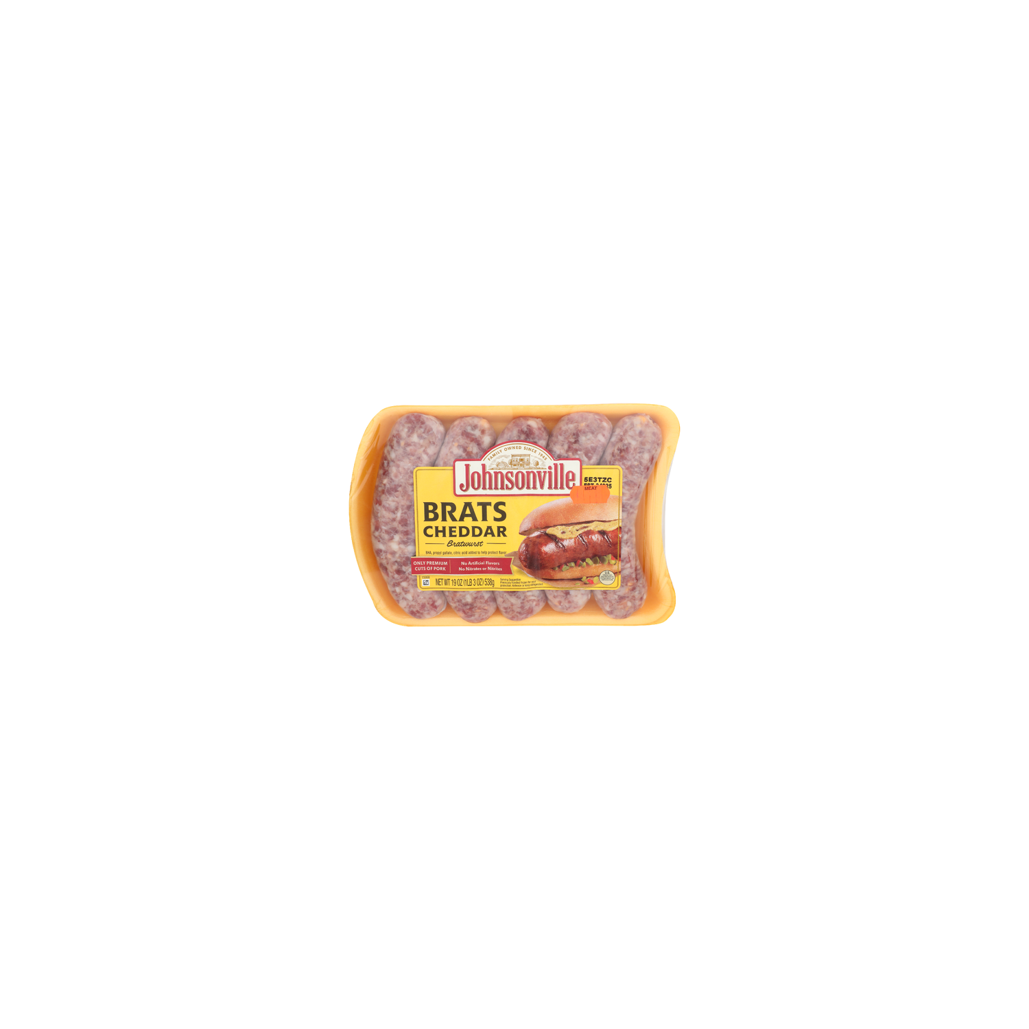 Johnsonville Brats Cheddar Bratwurst - 19 Ounce Image 1 of 4