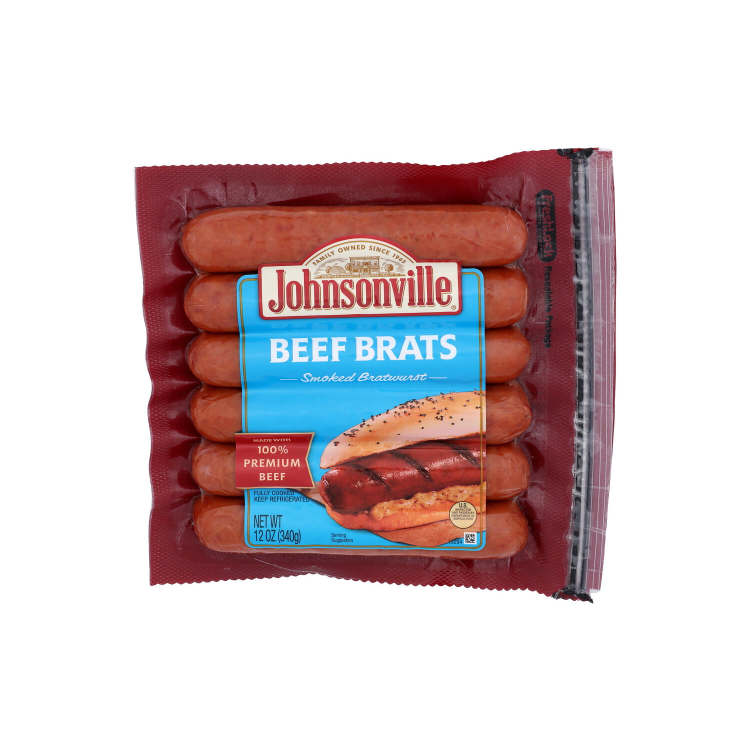 Johnsonville Smoked Bratwurst Beef Brats - 12 Ounce Image 1 of 4