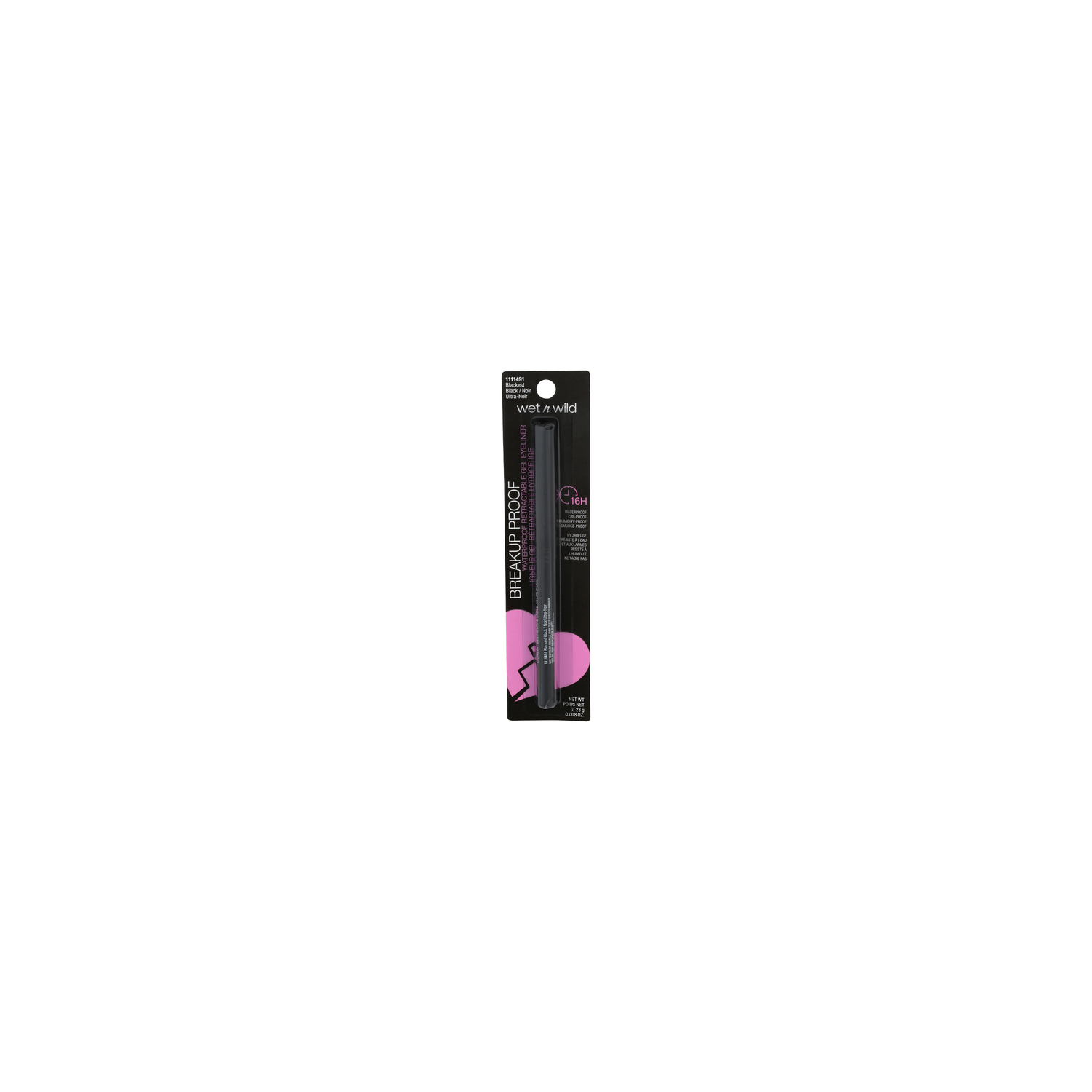Wet N Wild 1111491 Blackest Black Breakup Proof Waterproof Retractable Gel Eyeliner - 0.01 Ounce Image 1 of 3