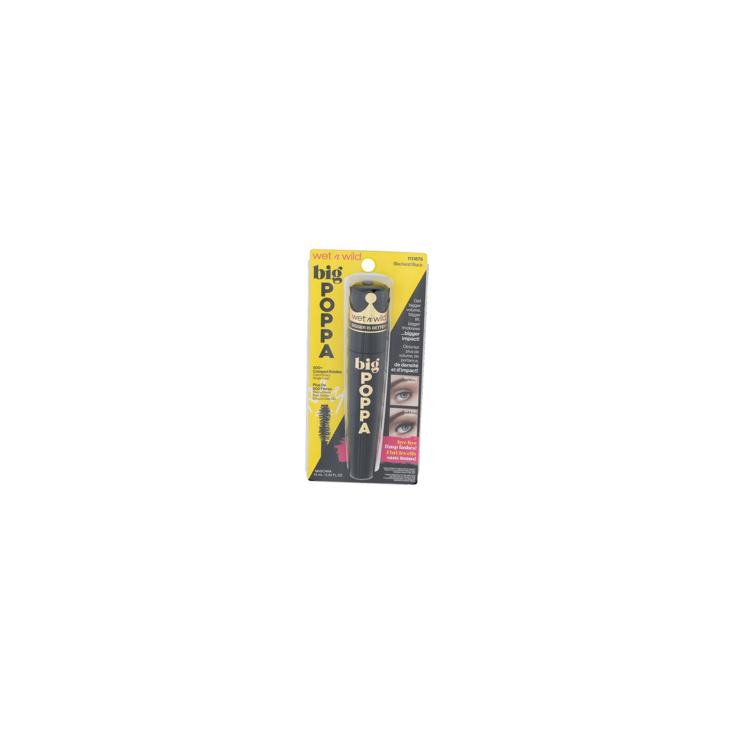 Wet N Wild 1111875 Blackest Black Big Poppa Mascara - 10 ml Image 1 of 3