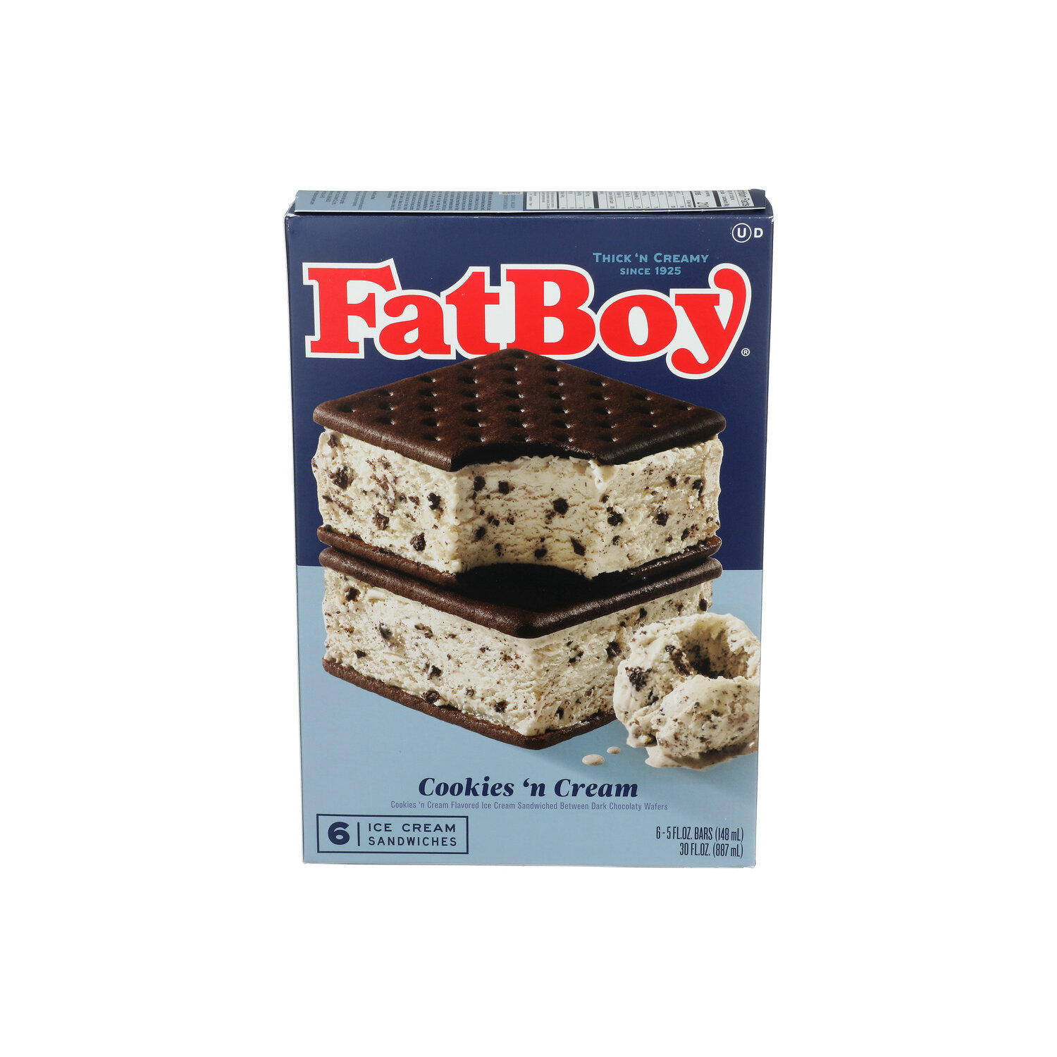 Jolly Llama Cookies 'n Cream Fatboy Ice Sandwich - 5 Fluid Ounce - 6 Count Image 1 of 3