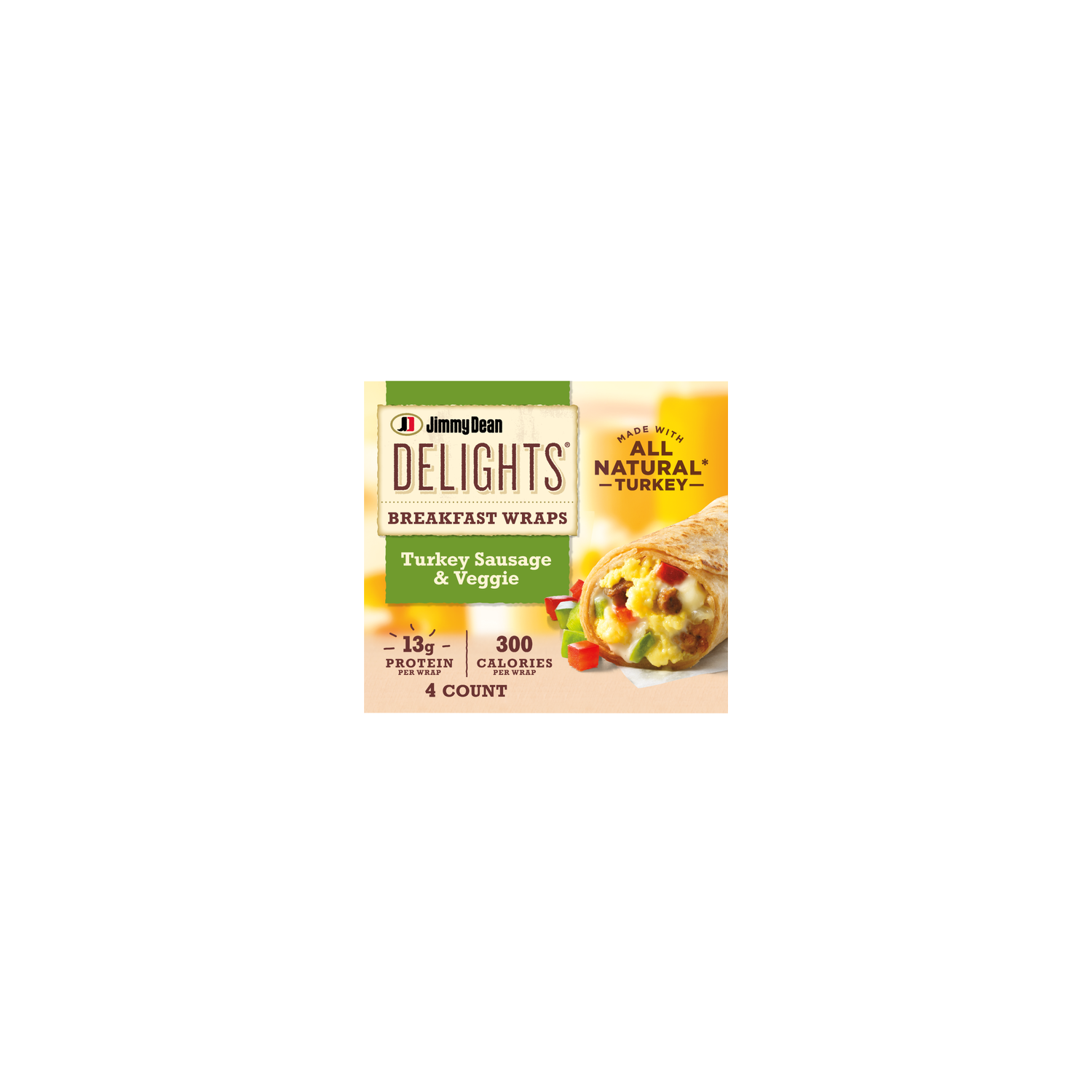 Jimmy Dean Delights Turkey Sausage & Veggies Breakfast Wrap - 17 Ounce Image 1 of 4