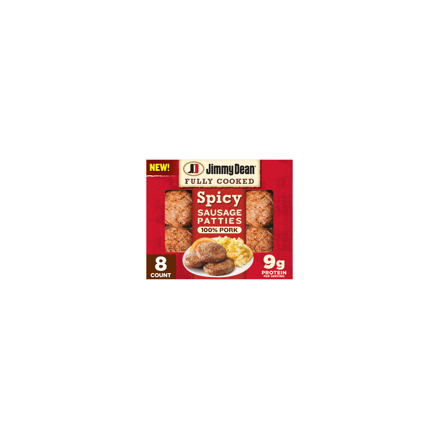 Jimmy Dean Fully Cooked Spicy Pork Sausage Patties - 1.2 Ounce - 8 Count Image 1 of 4