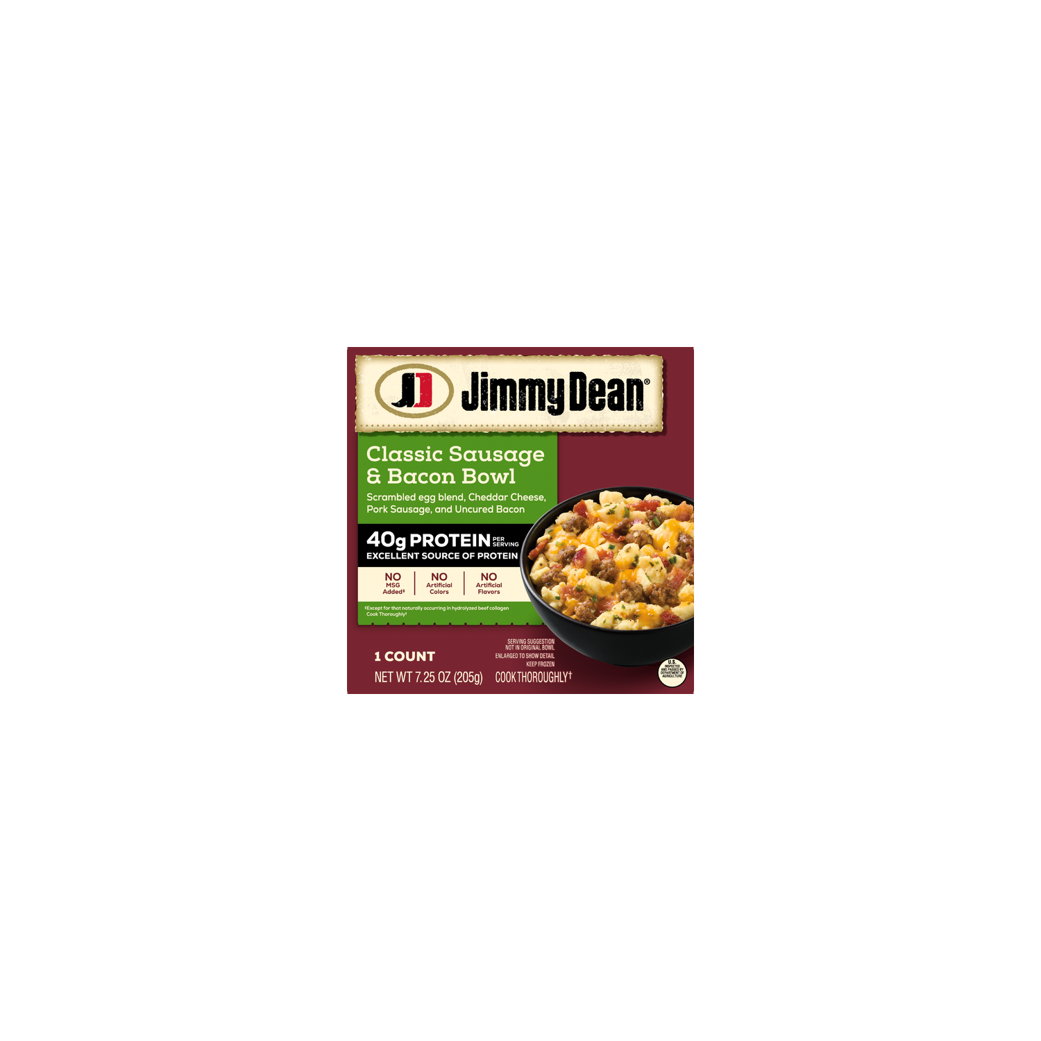 Jimmy Dean Protein Sausage Bacon Bowl - 7.25 Ounce Image 1 of 4
