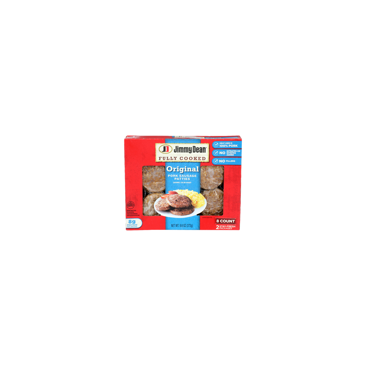 Jimmy Dean Original Fully Cooked Pork Sausage Patties - 4.8 Ounce - 2 Count Image 1 of 4