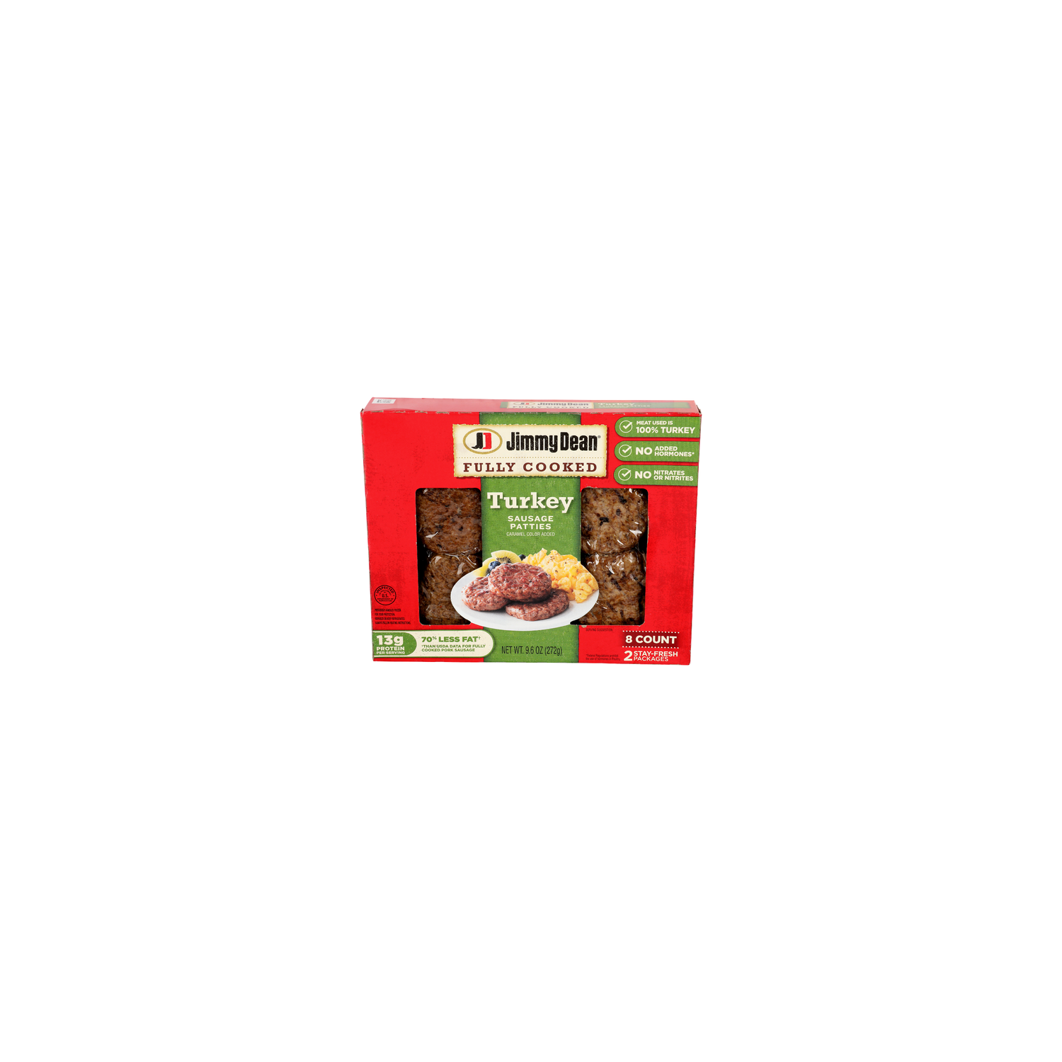 Jimmy Dean Turkey Sausage Patties Fully Cooked - 1.2 Ounce - 8 Count Image 1 of 4