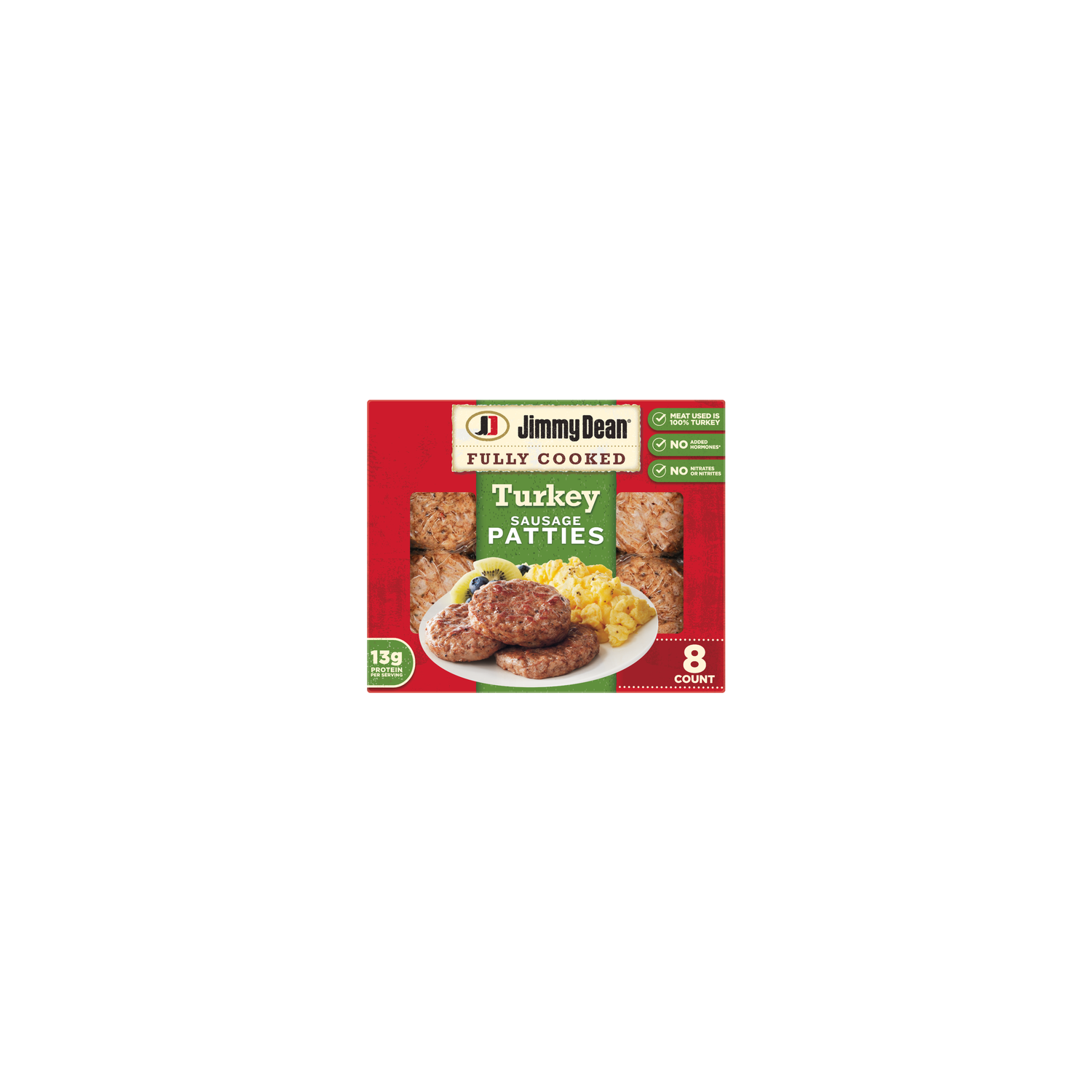 Jimmy Dean Fully Cooked Turkey Breakfast Sausage Patties - 8 Count Image 1 of 4