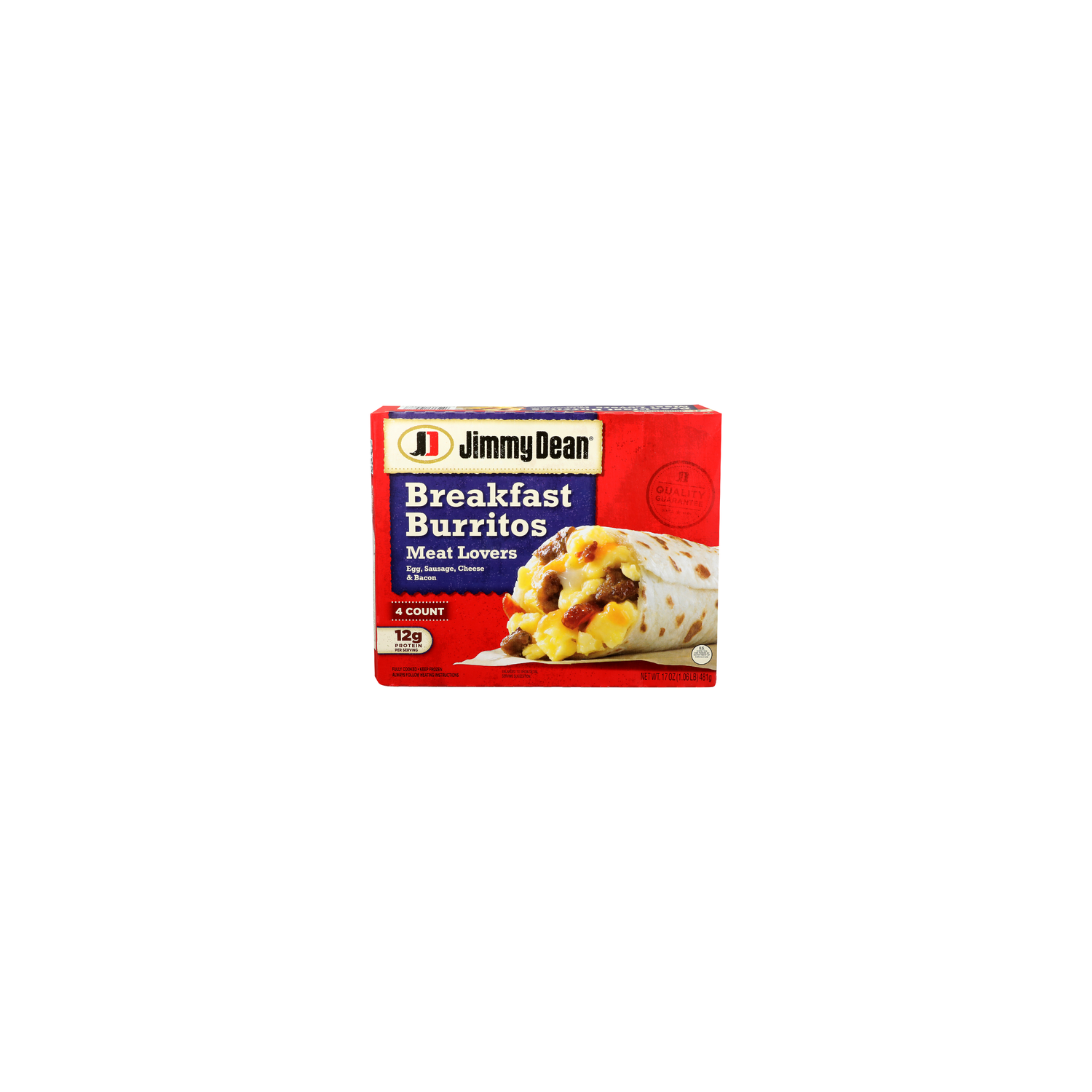 Jimmy Dean Breakfast Burritos Meat Lovers - 4.25 Ounce - 4 Count Image 1 of 4