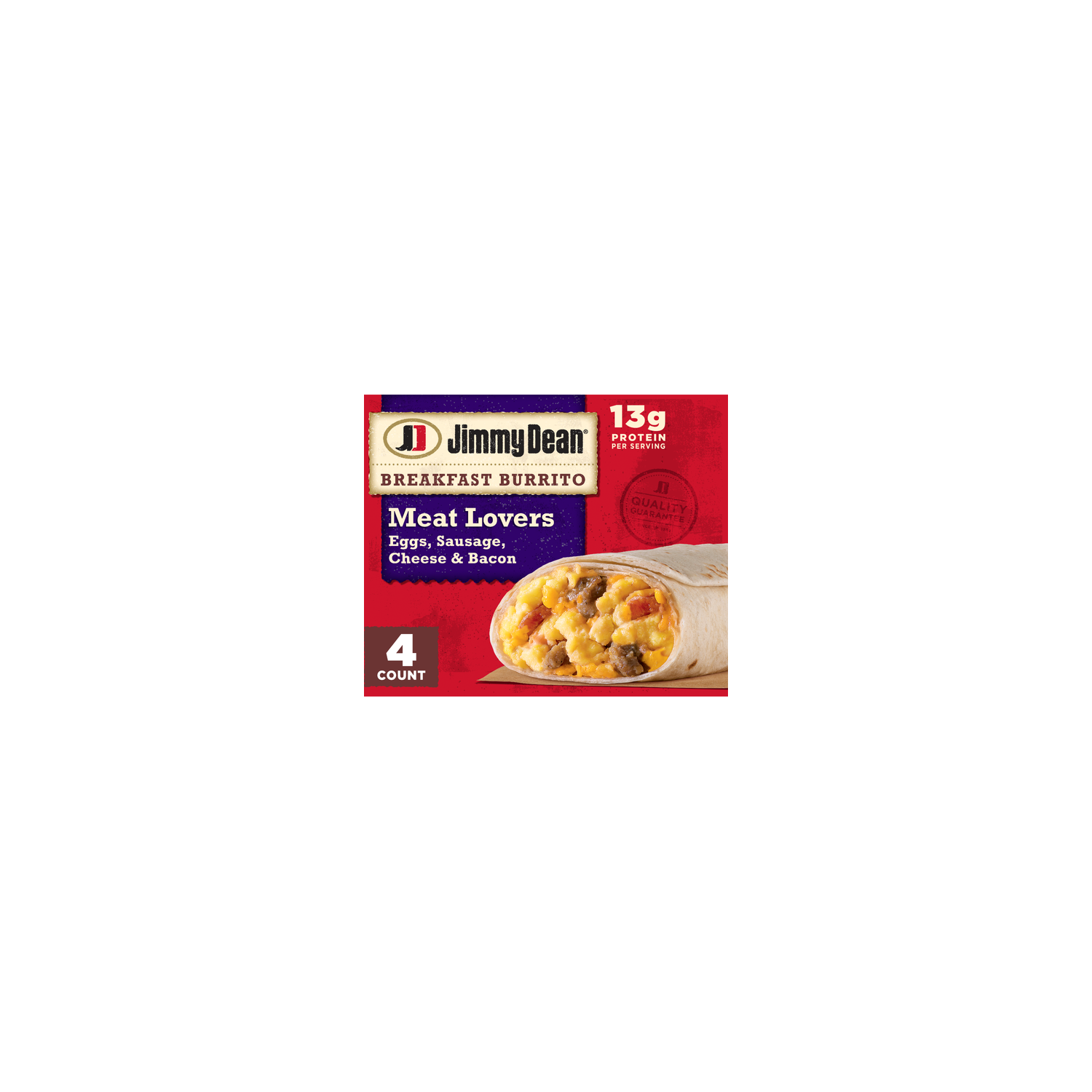 Jimmy Dean Frozen Meat Lovers Breakfast Burritos - 4 Count Image 1 of 4