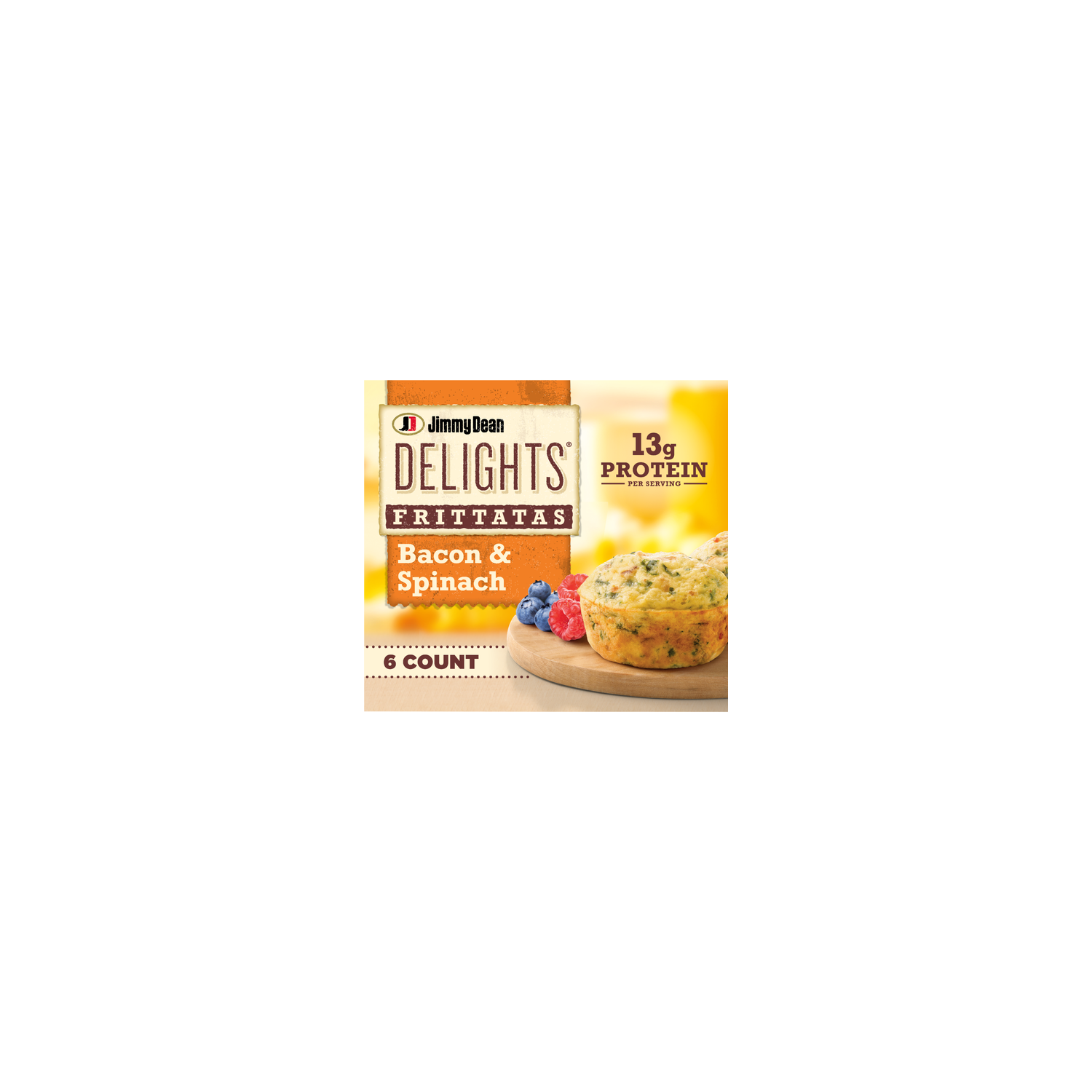 Jimmy Dean Delights Frittatas With Bacon & Spinach, Frozen Breakfast - 6 Count Image 1 of 4