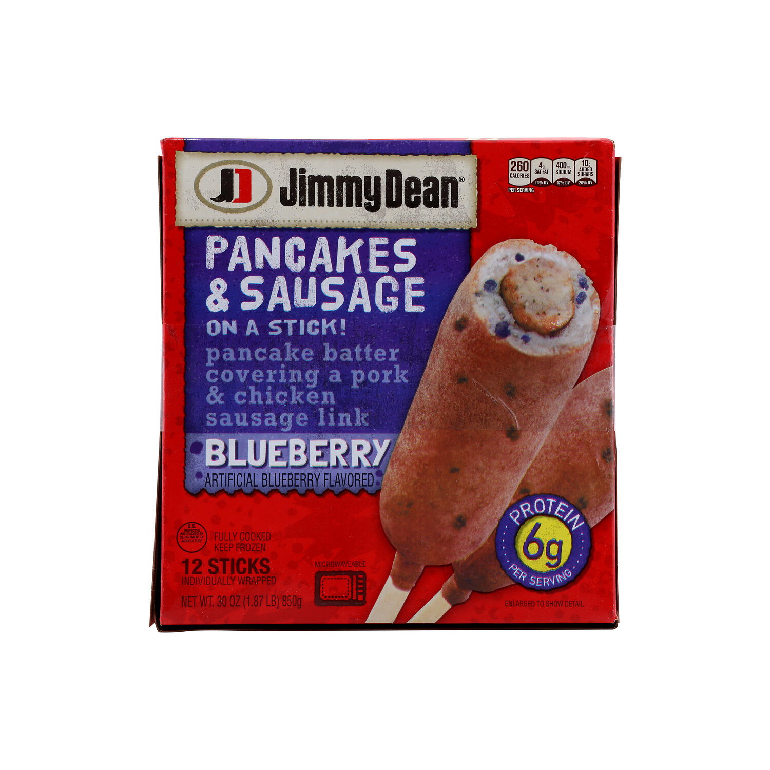 Jimmy Dean Blueberry Pancakes & Sausage On a Stick, Frozen Breakfast - 2.5 Ounce - 12 Count Image 1 of 2