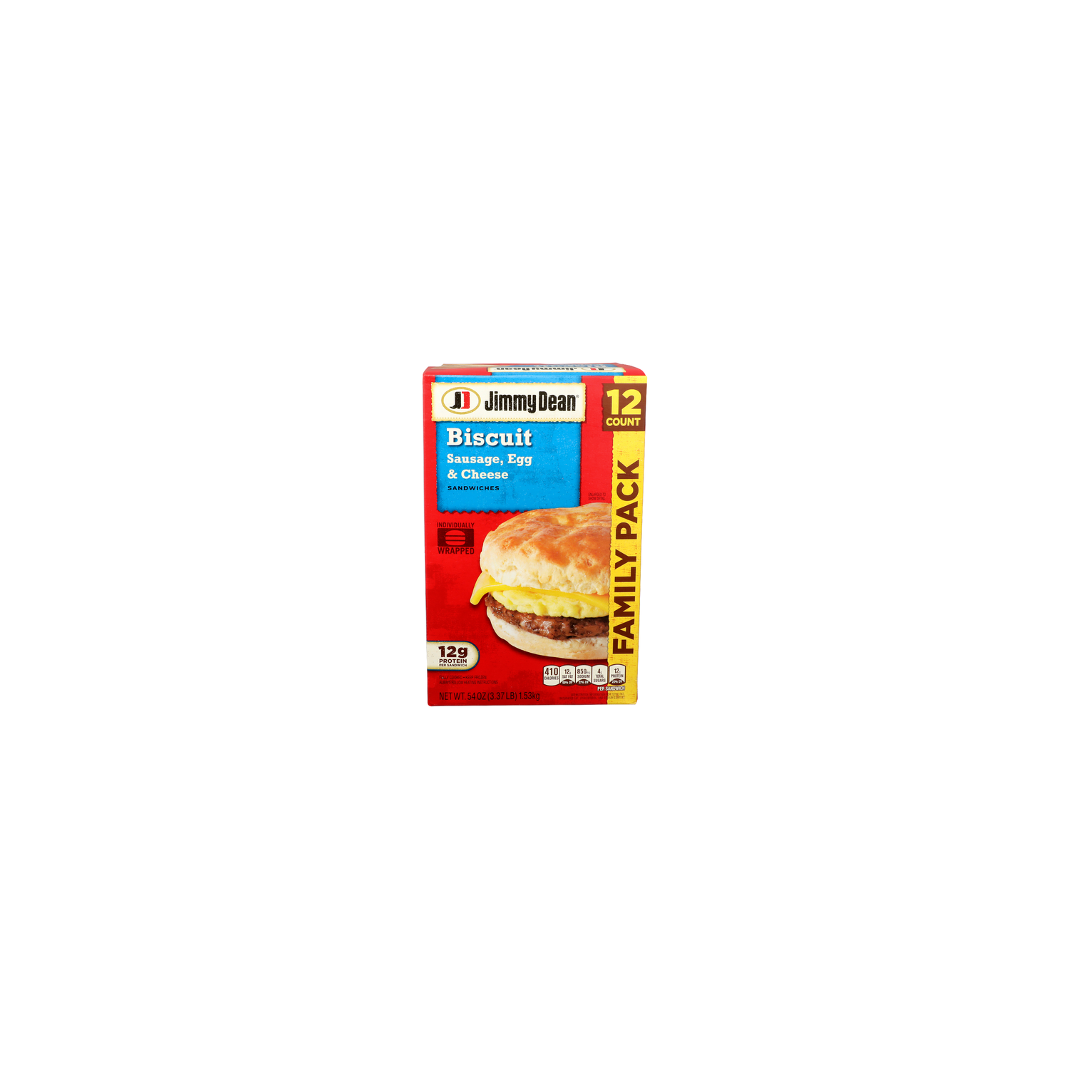Jimmy Dean Sausage, Egg & Chesse Biscuit Sandwiches - 4.5 Ounce - 12 Count Image 1 of 4