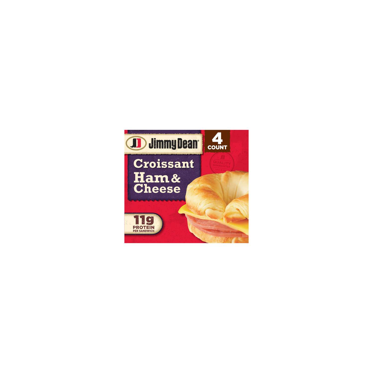 Jimmy Dean Croissant Breakfast Sandwiches With Ham And Cheese, Frozen - 4 Count Image 1 of 4