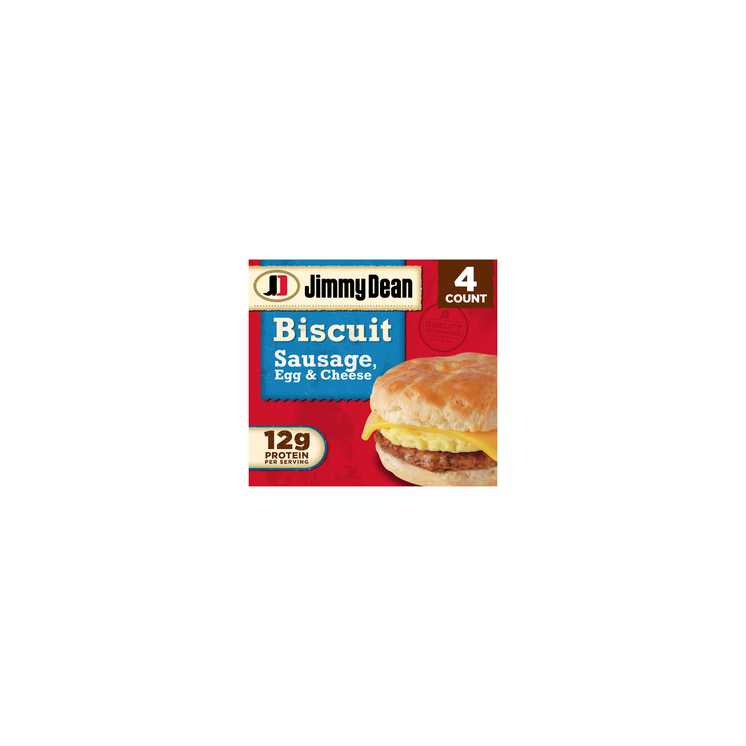 Jimmy Dean Biscuit Breakfast Sandwiches With Sausage, Egg, And Cheese, Frozen - 4 Count Image 1 of 4