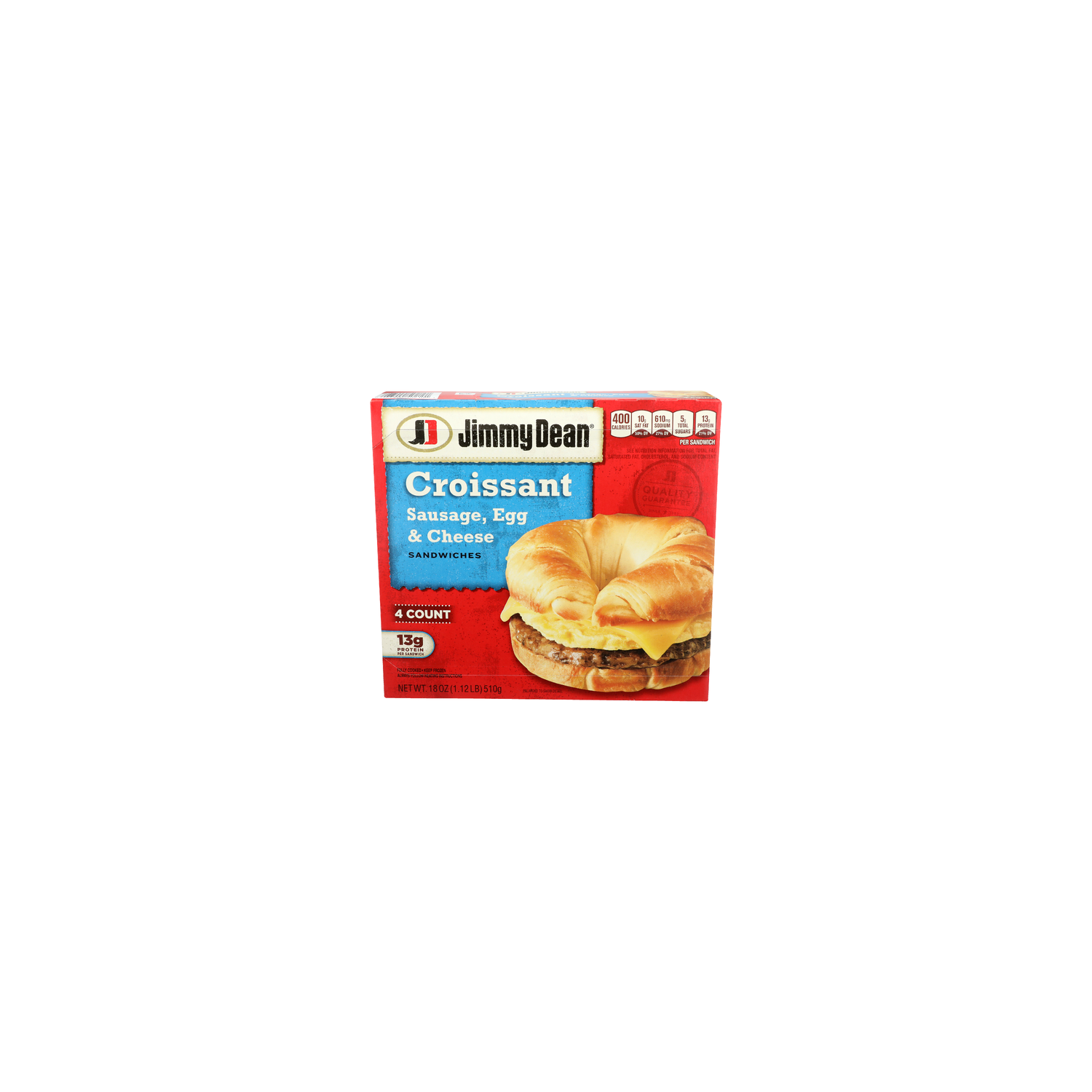 Jimmy Dean Sausage, Egg & Cheese Croissant - 4.5 Ounce - 4 Count Image 1 of 4