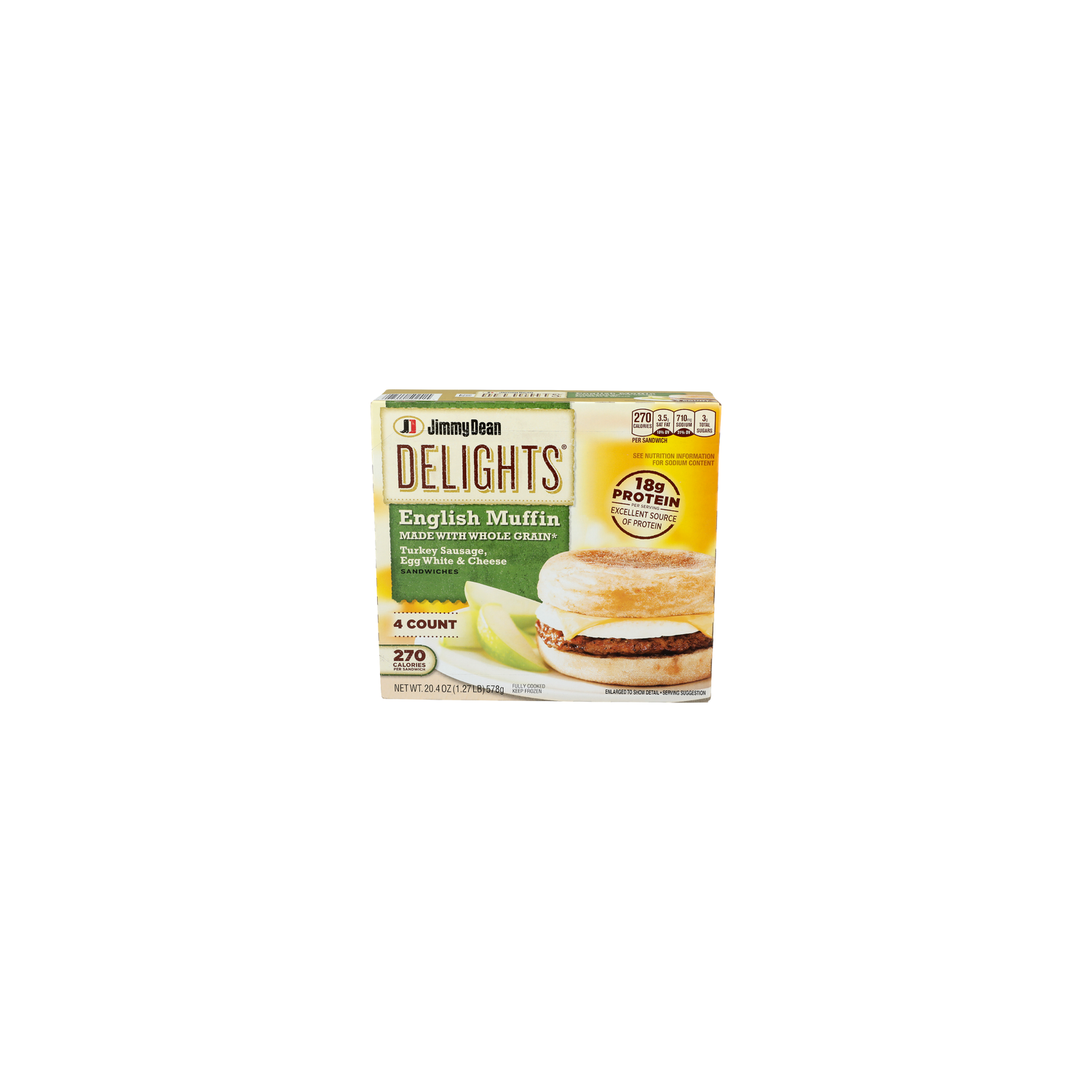 Jimmy Dean Delights English Muffin Made With Whole Grain Turkey Sausage Egg White & Cheese - 5.1 Ounce - 4 Count Image 1 of 4