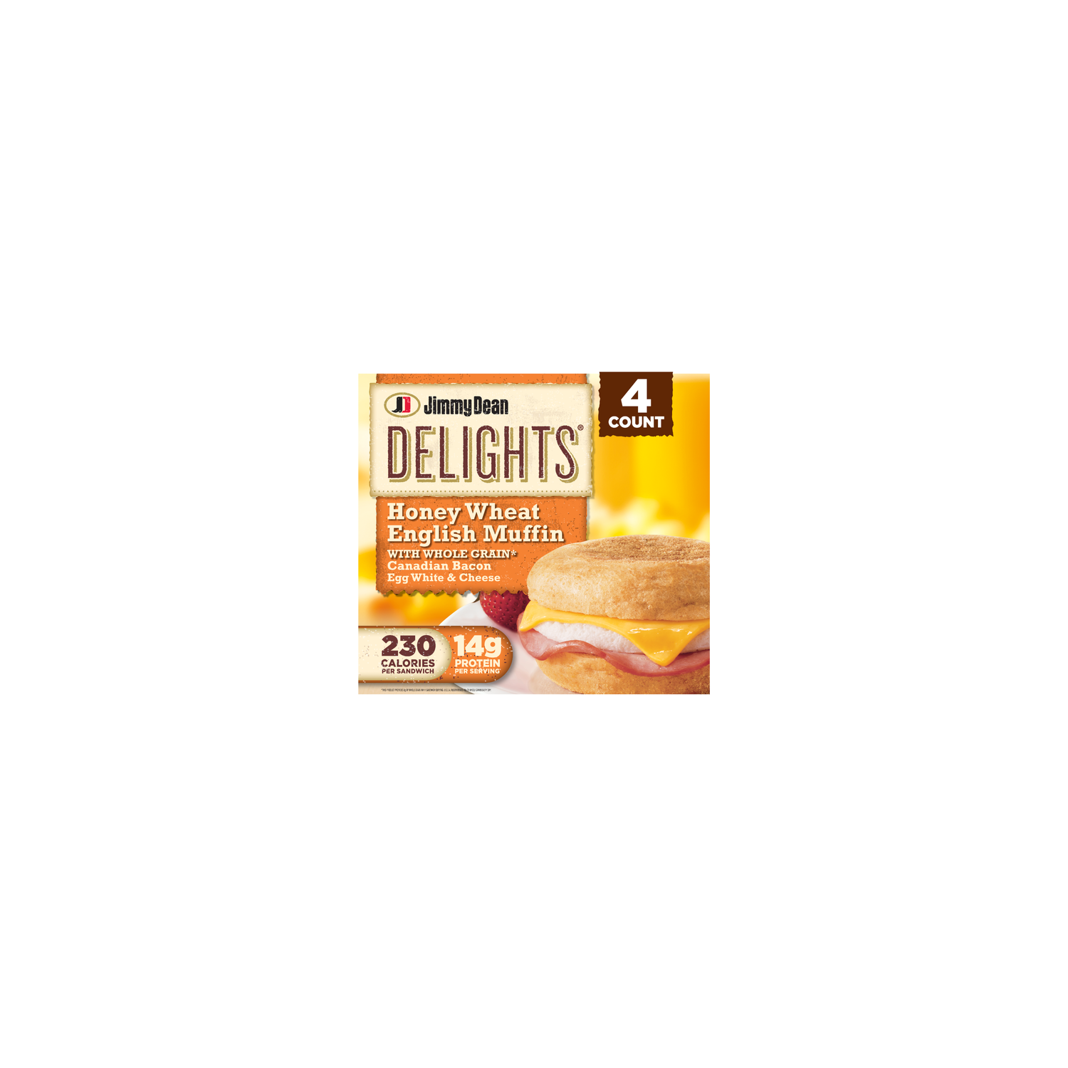Jimmy Dean Delights Canadian Bacon Egg White & Cheese English Muffin Sandwiches - 4 Count Image 1 of 4
