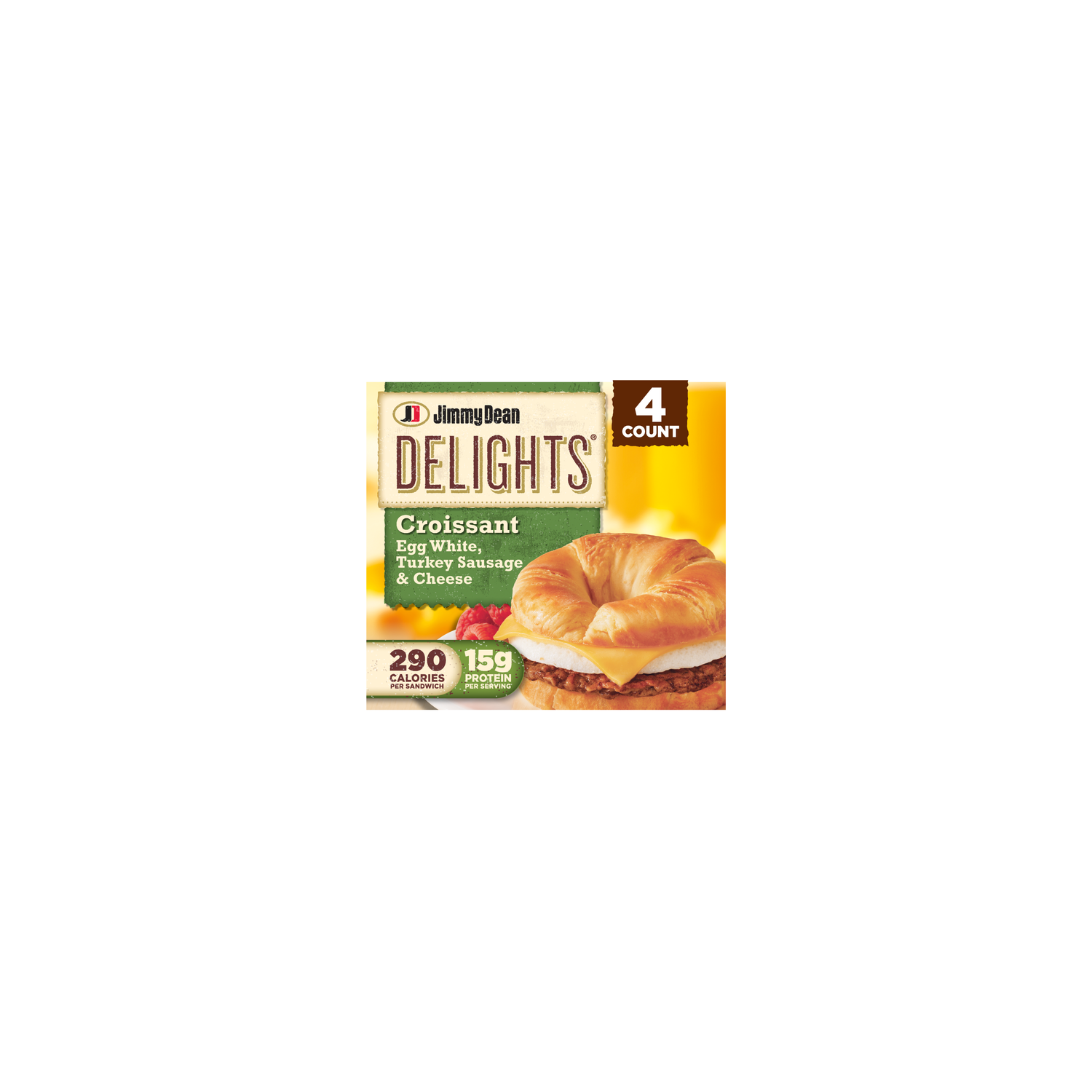 Jimmy Dean Delights Turkey Sausage Egg White & Cheese Croissant Breakfast Sandwiches - 4.8 Ounce - 4 Count Image 1 of 4