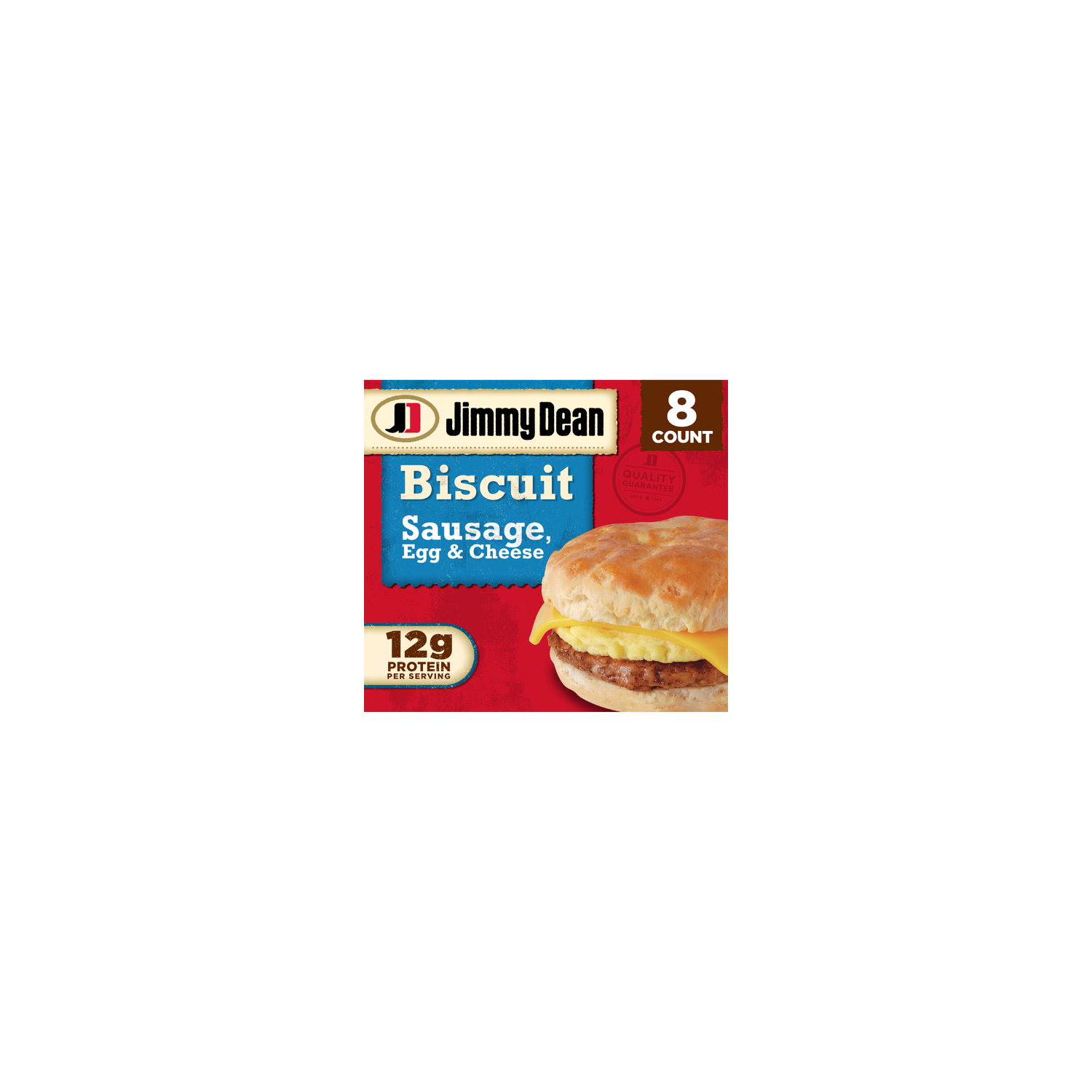 Jimmy Dean Biscuit Breakfast Sandwiches With Sausage, Egg, And Cheese, Frozen - 8 Count Image 1 of 4